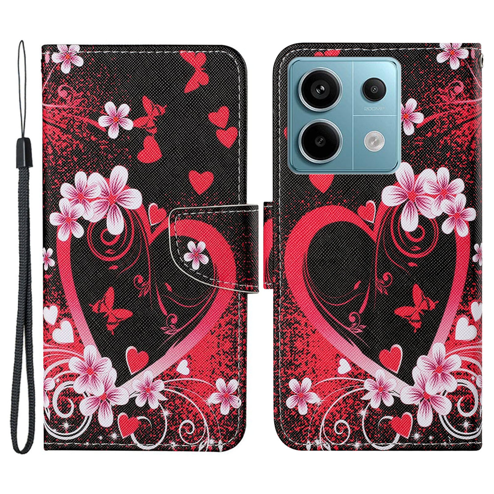 For Xiaomi Redmi Note 13 Pro 5G / Poco X6 5G Wallet Case Pattern Print Leather Phone Cover