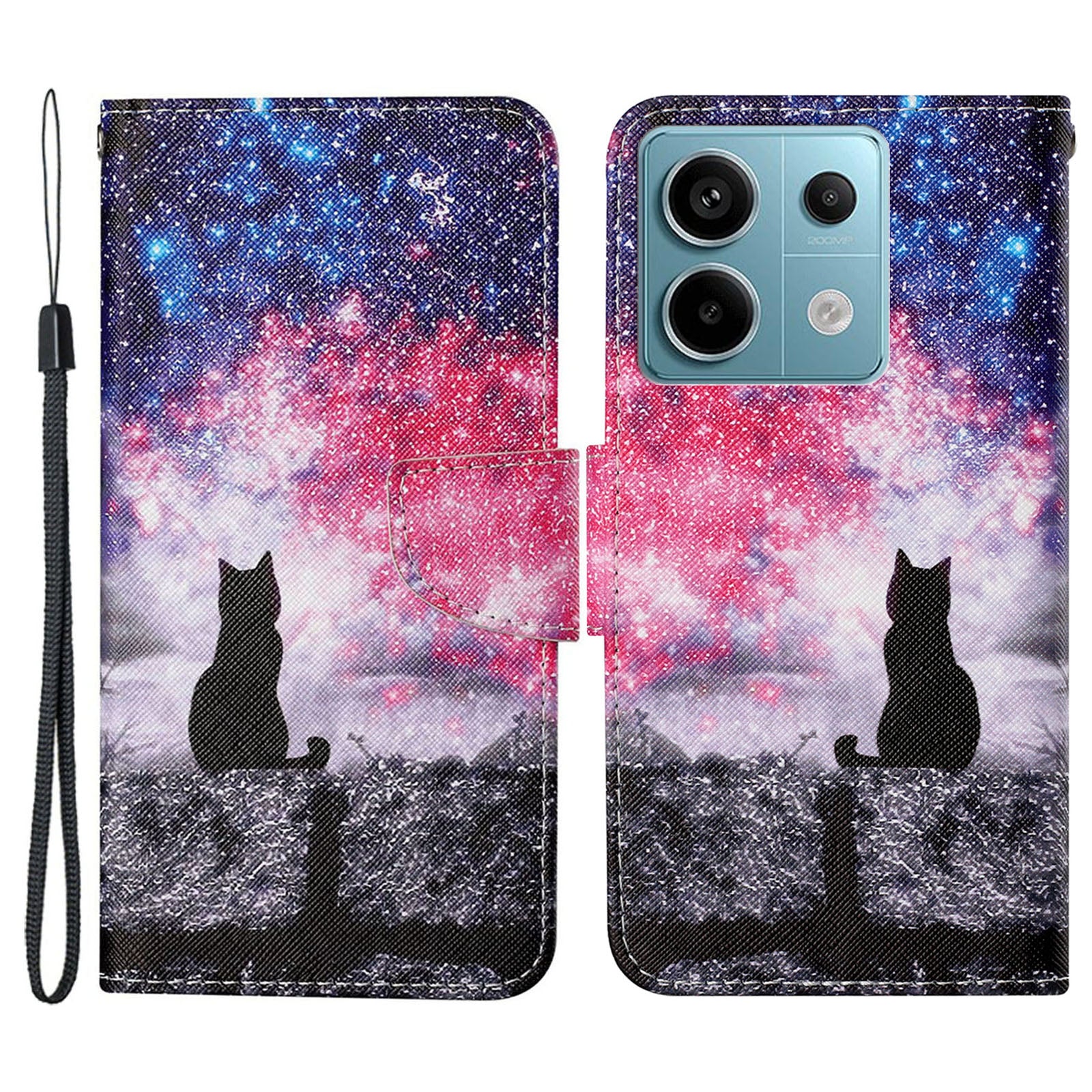 For Xiaomi Redmi Note 13 Pro 5G / Poco X6 5G Wallet Case Pattern Print Leather Phone Cover