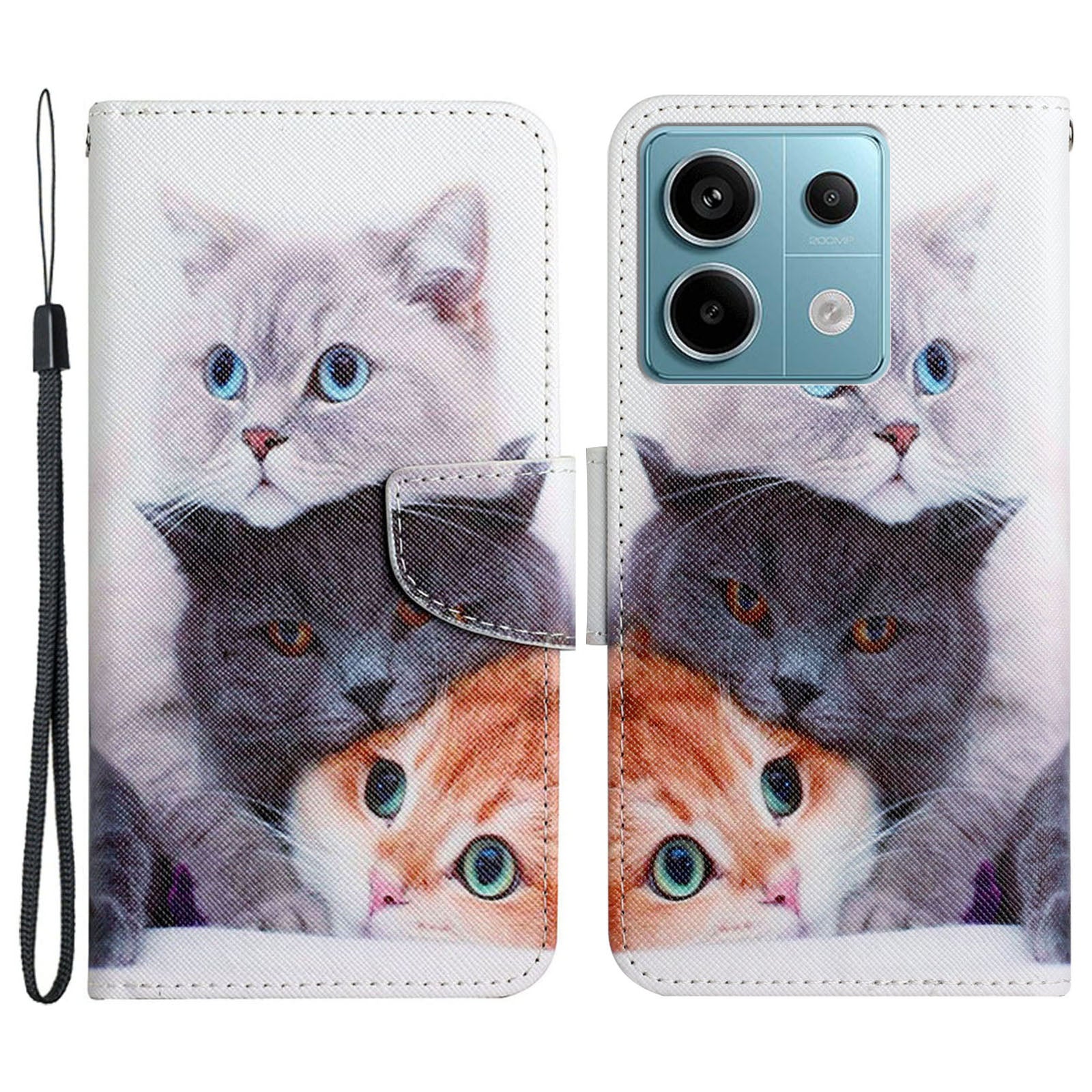 For Xiaomi Redmi Note 13 Pro 5G / Poco X6 5G Wallet Case Pattern Print Leather Phone Cover