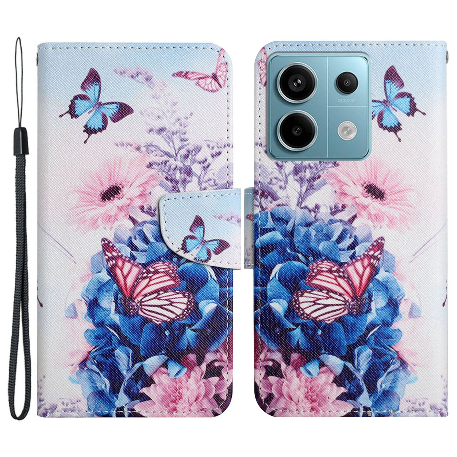 For Xiaomi Redmi Note 13 Pro 5G / Poco X6 5G Wallet Case Pattern Print Leather Phone Cover