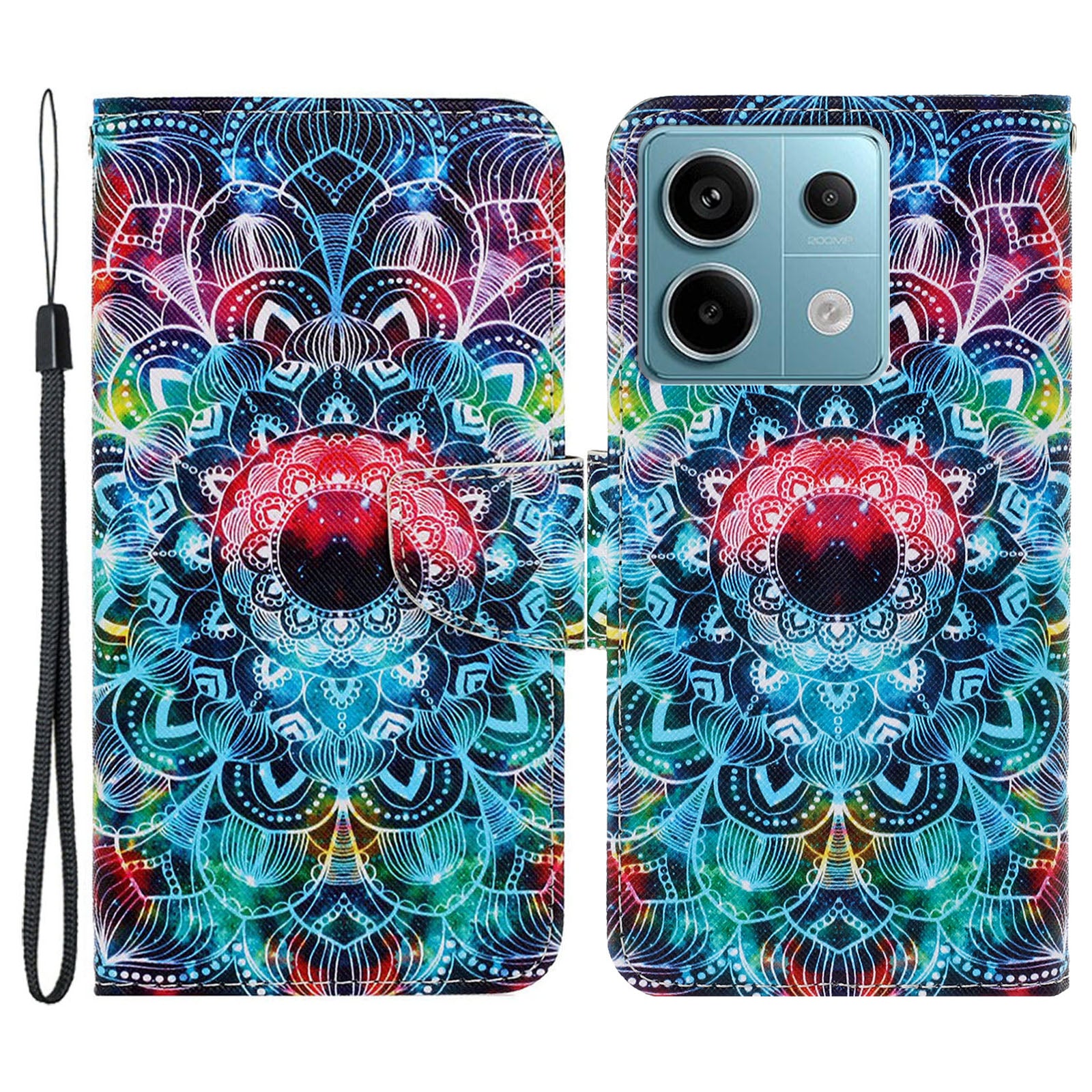 For Xiaomi Redmi Note 13 Pro 5G / Poco X6 5G Wallet Case Pattern Print Leather Phone Cover