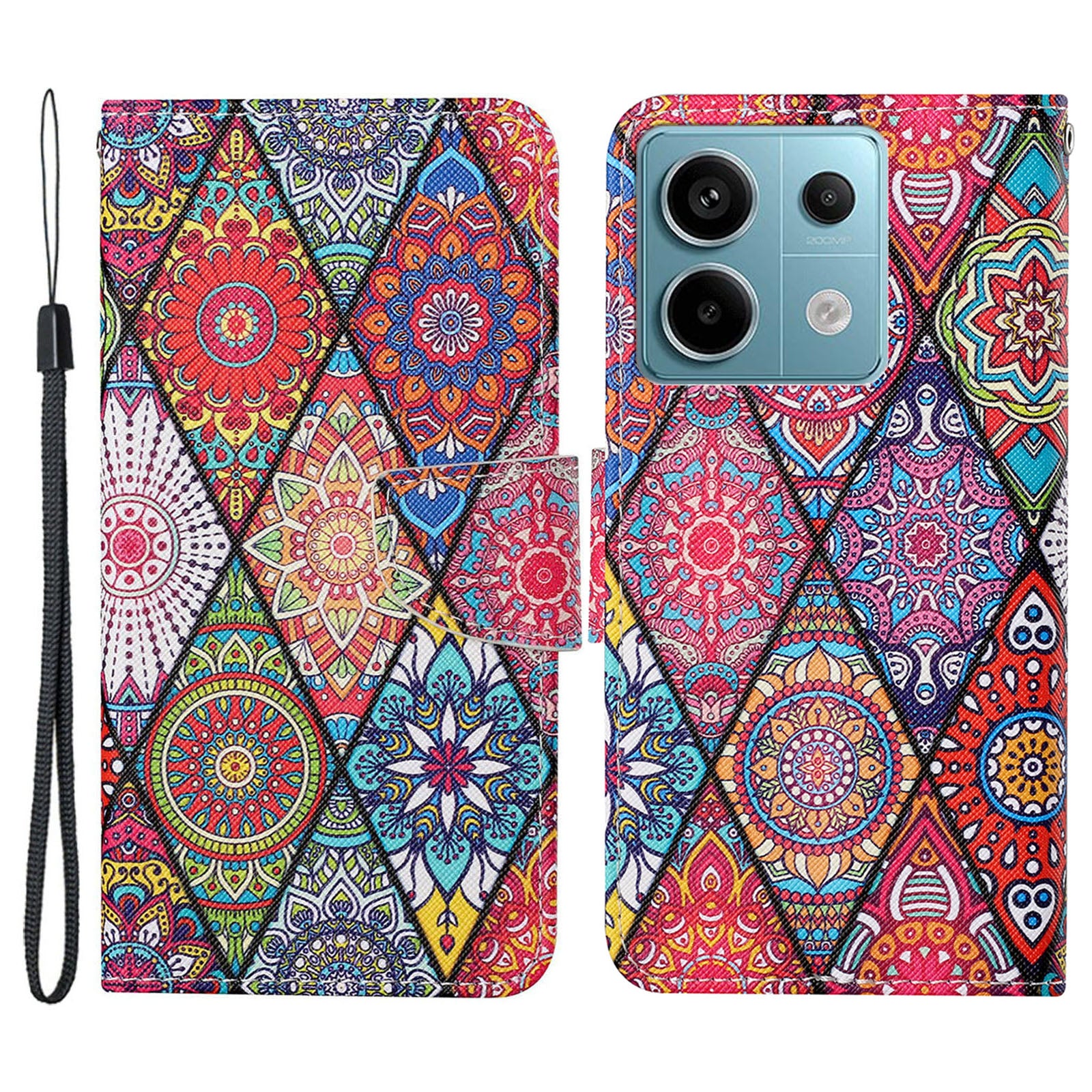 For Xiaomi Redmi Note 13 Pro 5G / Poco X6 5G Wallet Case Pattern Print Leather Phone Cover