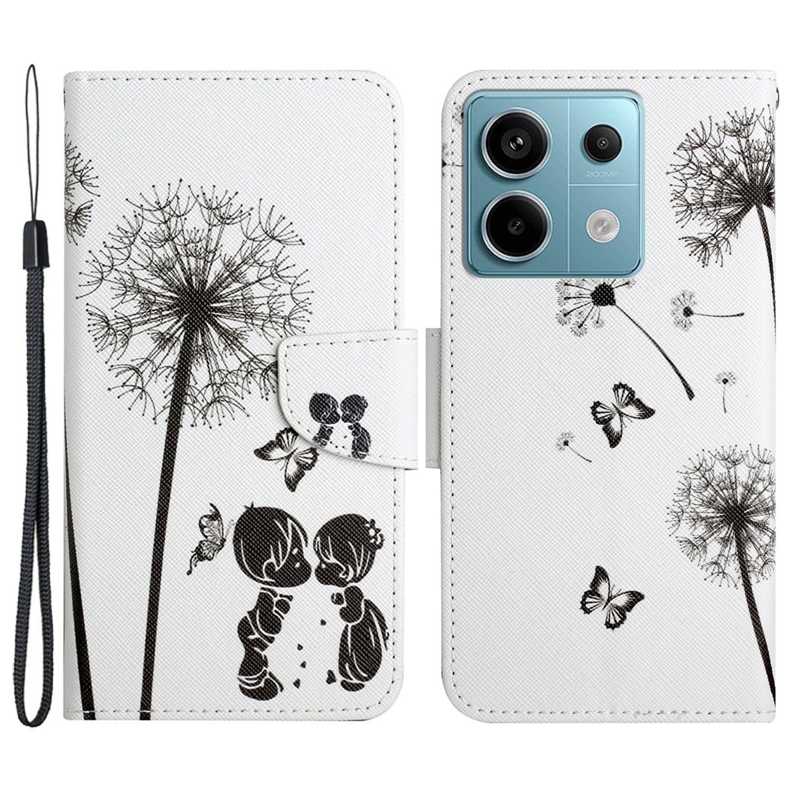 For Xiaomi Redmi Note 13 Pro 5G / Poco X6 5G Wallet Case Pattern Print Leather Phone Cover