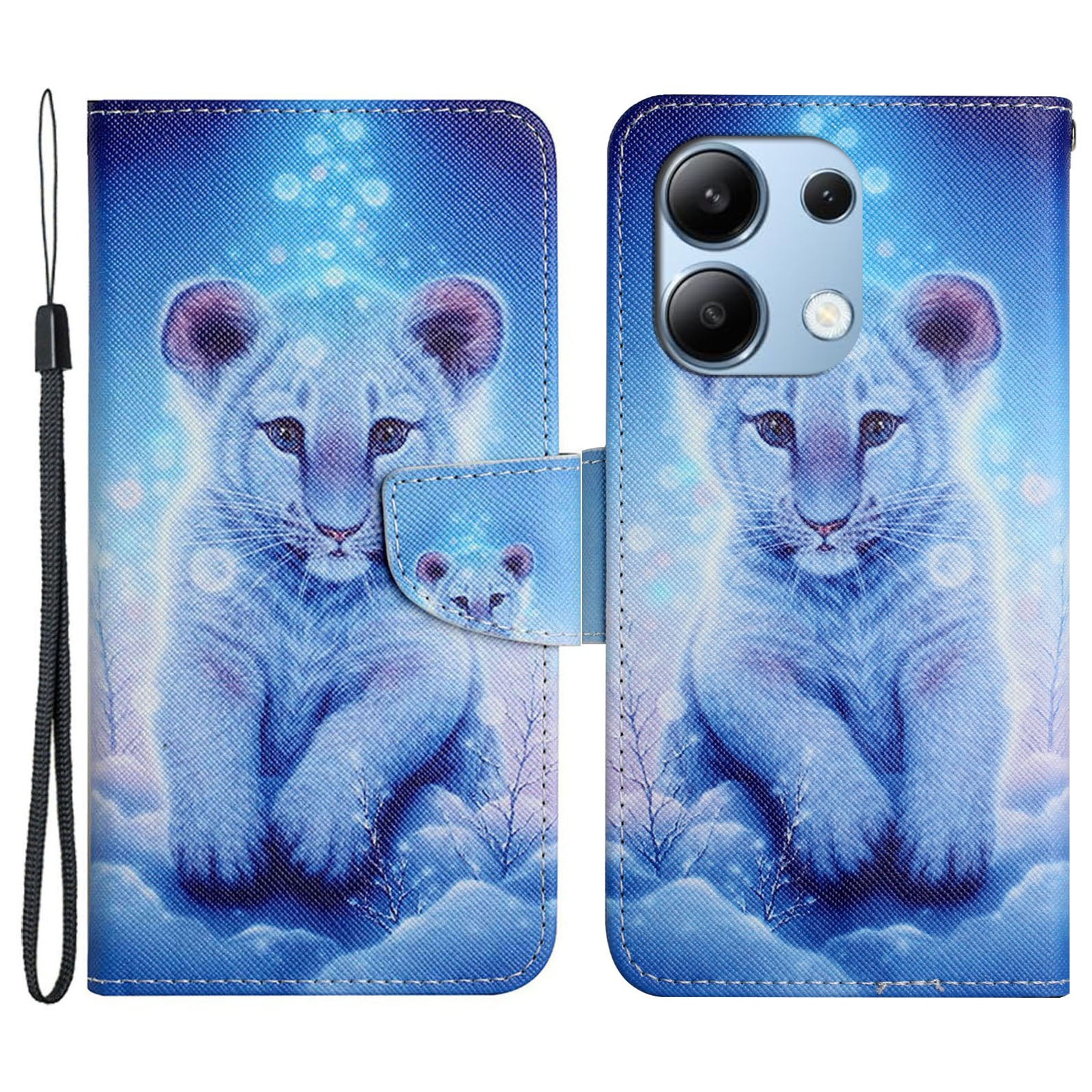 For Xiaomi Redmi Note 13 4G Case PU Leather Stand Wallet Phone Cover Pattern Printing