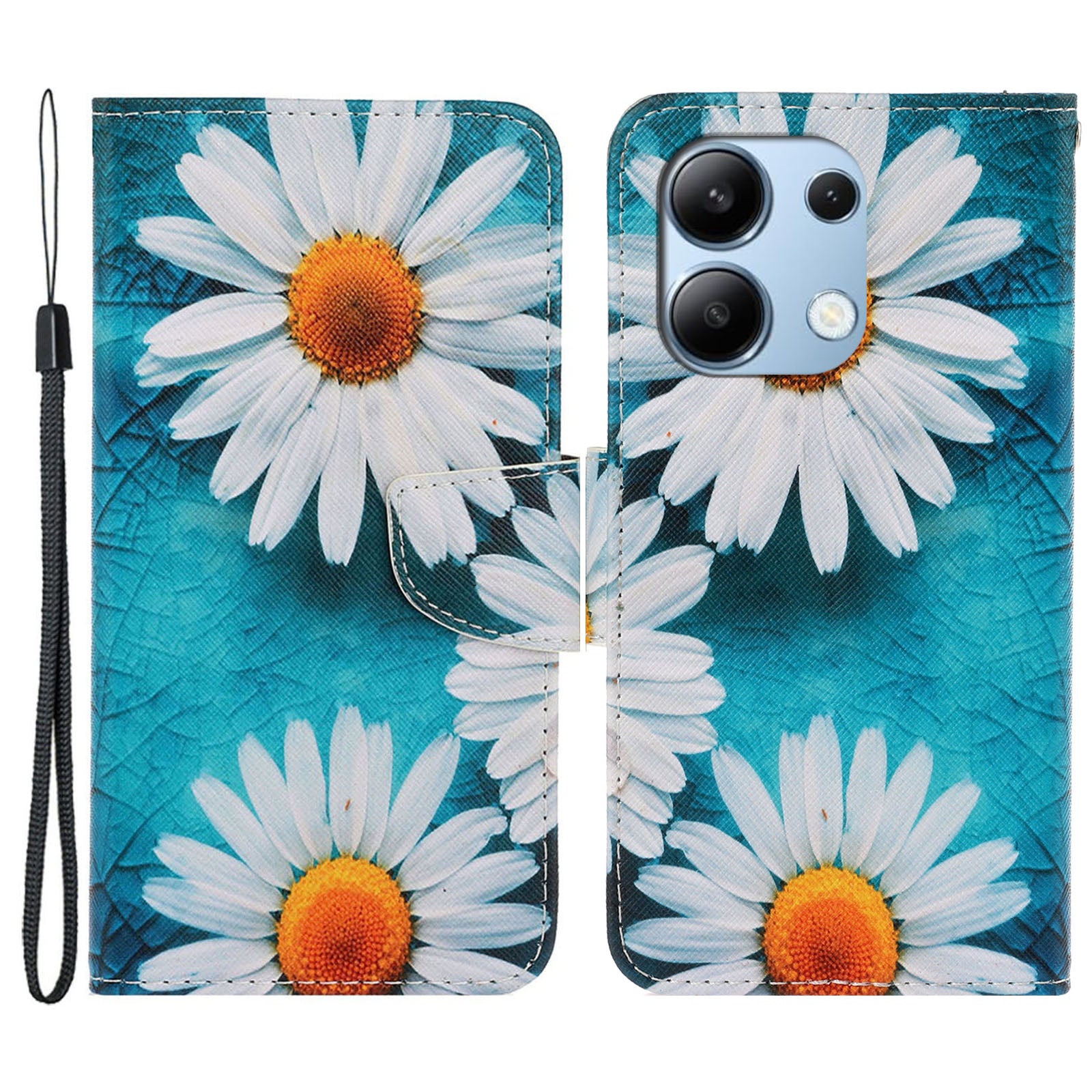 For Xiaomi Redmi Note 13 4G Case PU Leather Stand Wallet Phone Cover Pattern Printing