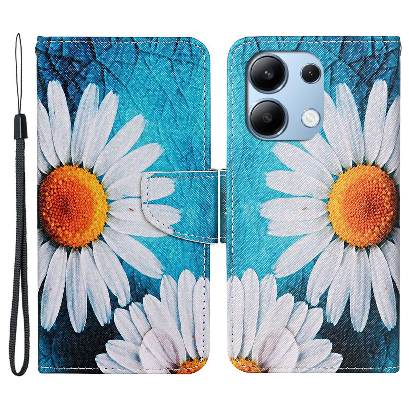 For Xiaomi Redmi Note 13 4G Case PU Leather Stand Wallet Phone Cover Pattern Printing