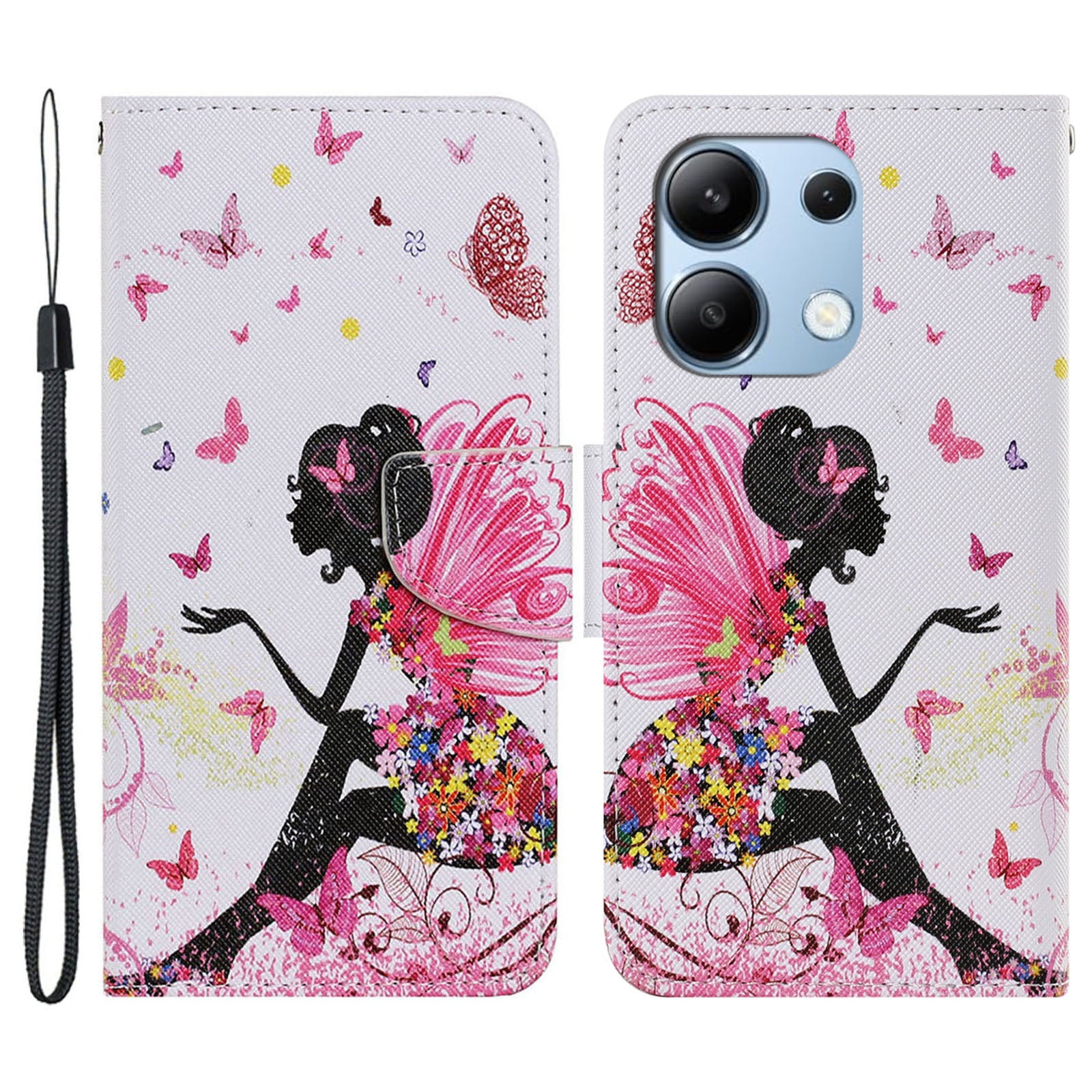 For Xiaomi Redmi Note 13 4G Case PU Leather Stand Wallet Phone Cover Pattern Printing