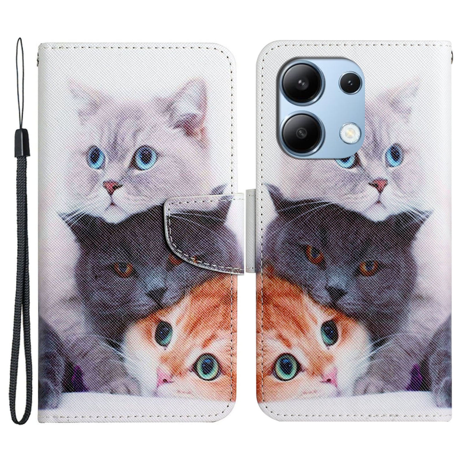 For Xiaomi Redmi Note 13 4G Case PU Leather Stand Wallet Phone Cover Pattern Printing