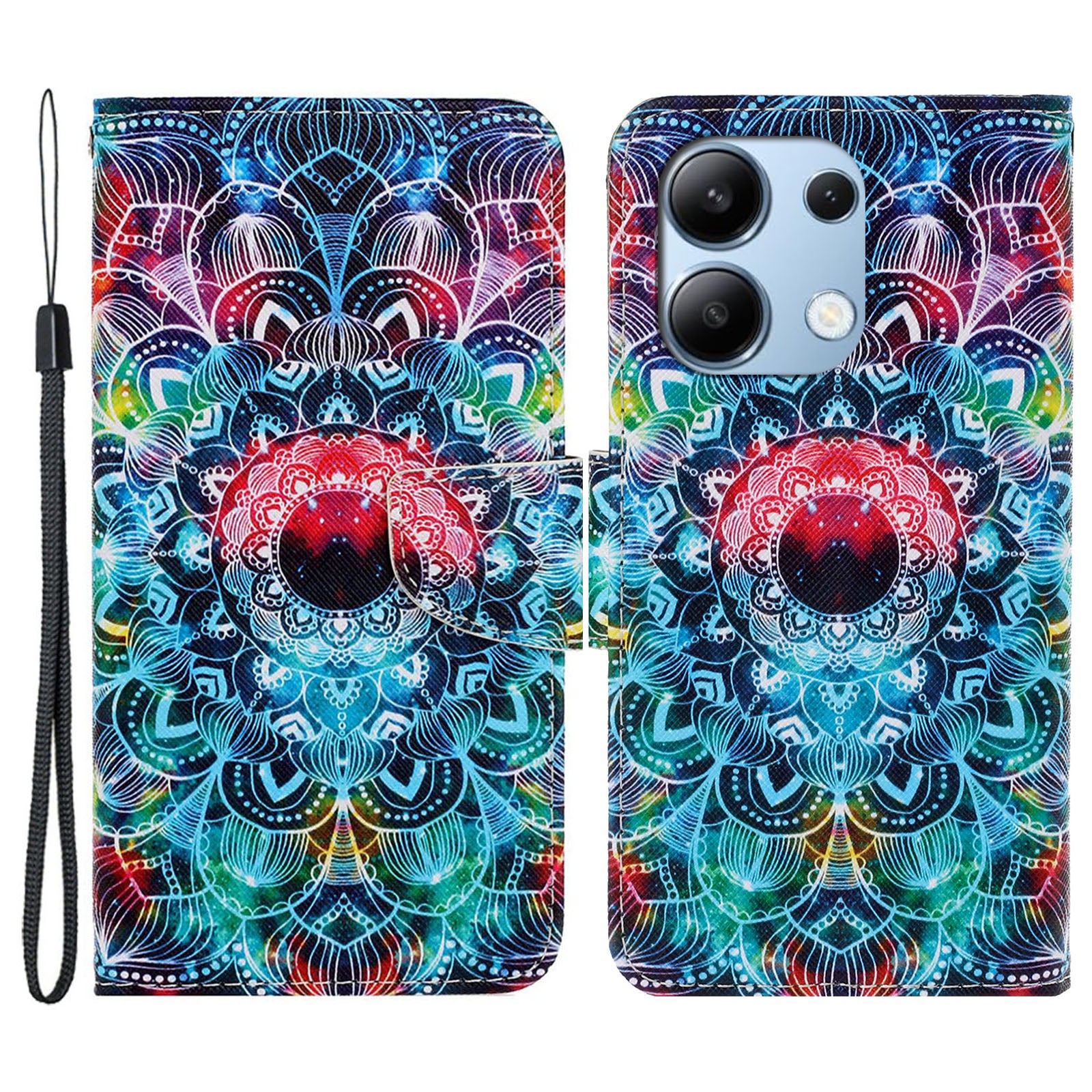 For Xiaomi Redmi Note 13 4G Case PU Leather Stand Wallet Phone Cover Pattern Printing