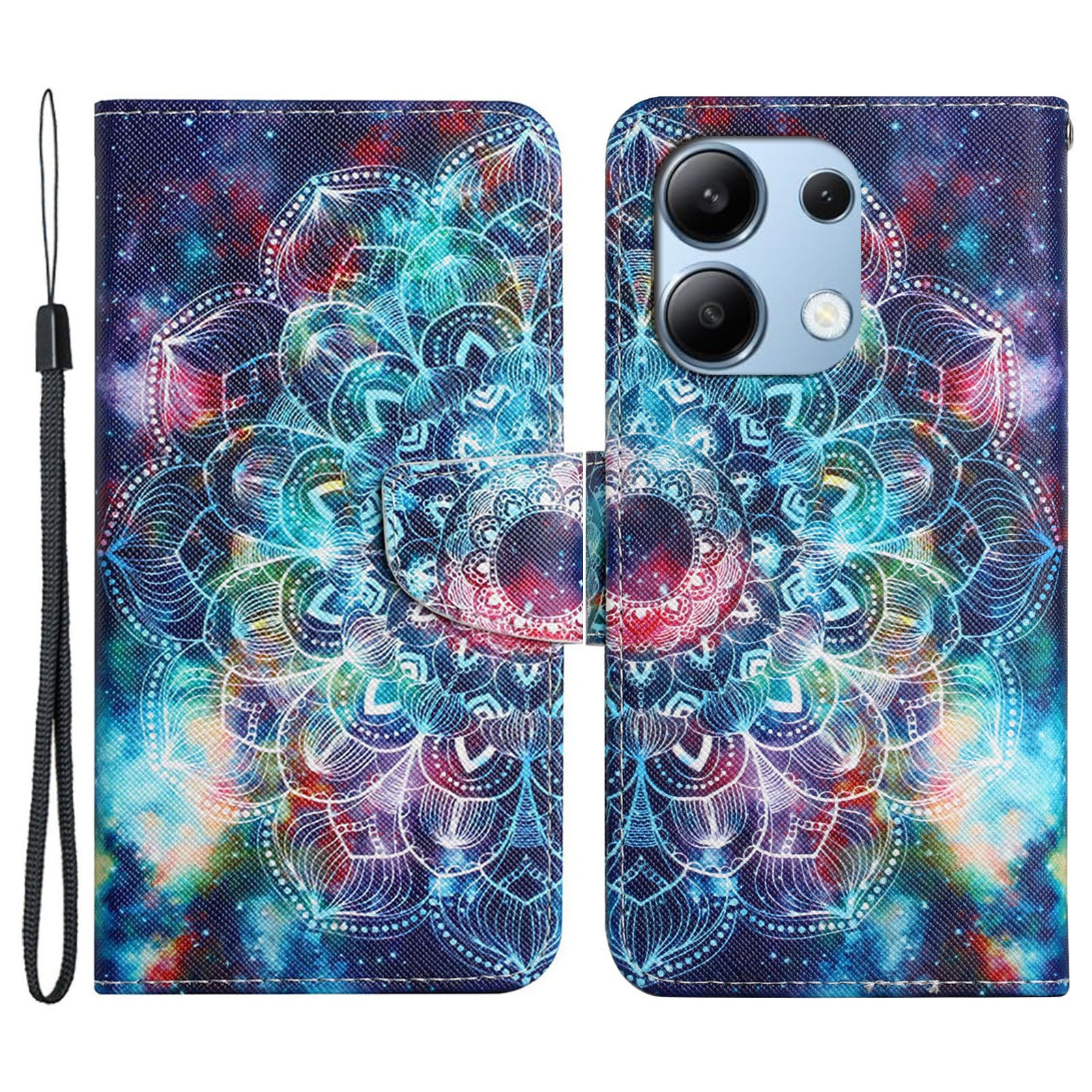 For Xiaomi Redmi Note 13 4G Case PU Leather Stand Wallet Phone Cover Pattern Printing