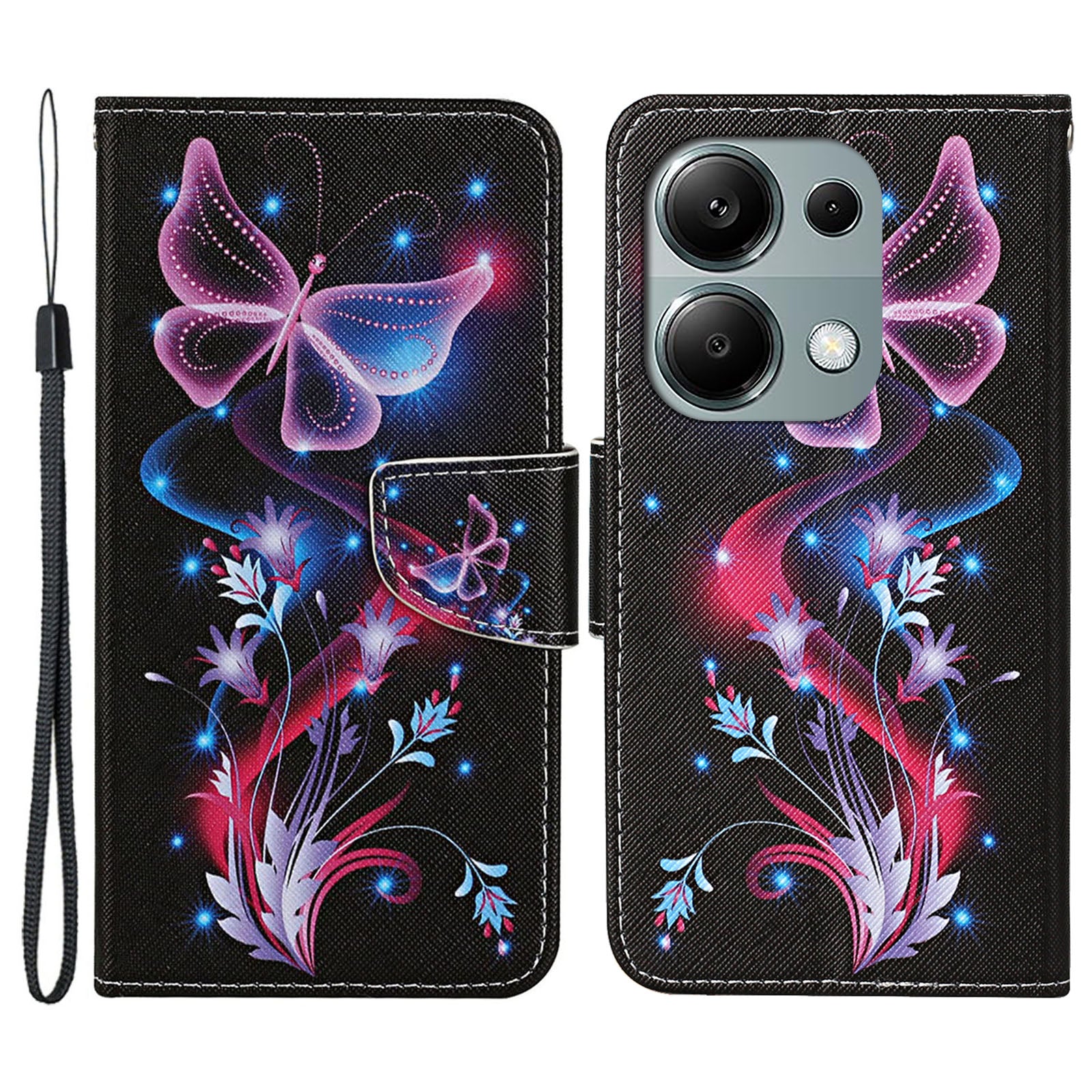 For Xiaomi Redmi Note 13 Pro 4G / Poco M6 Pro 4G Leather Case Pattern Printing Wallet Phone Cover