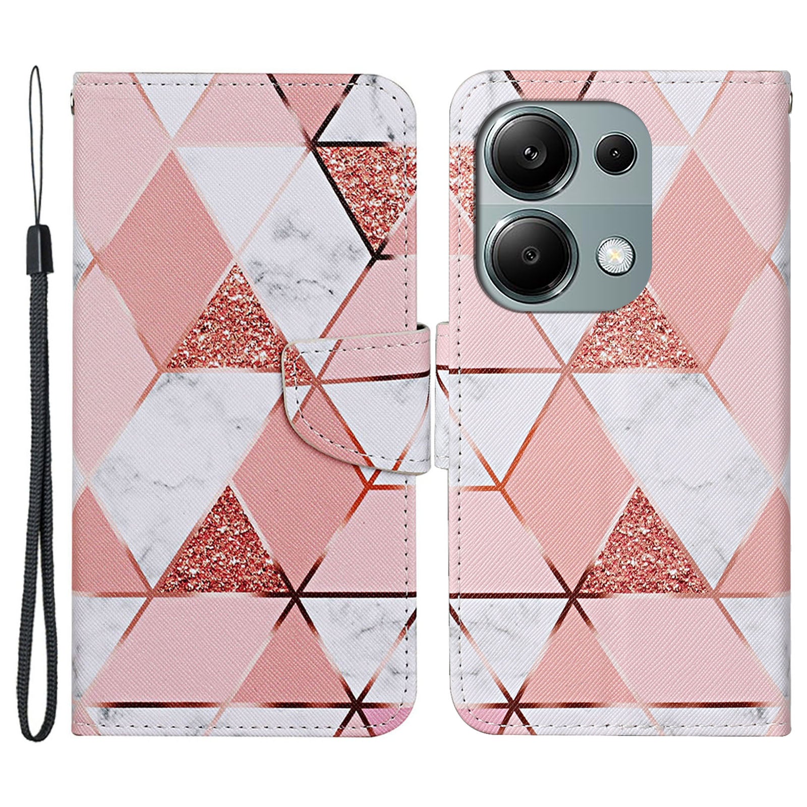 For Xiaomi Redmi Note 13 Pro 4G / Poco M6 Pro 4G Leather Case Pattern Printing Wallet Phone Cover