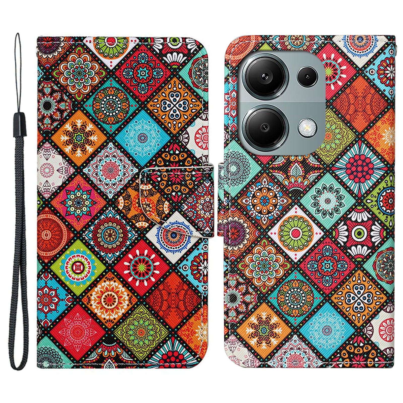 For Xiaomi Redmi Note 13 Pro 4G / Poco M6 Pro 4G Leather Case Pattern Printing Wallet Phone Cover