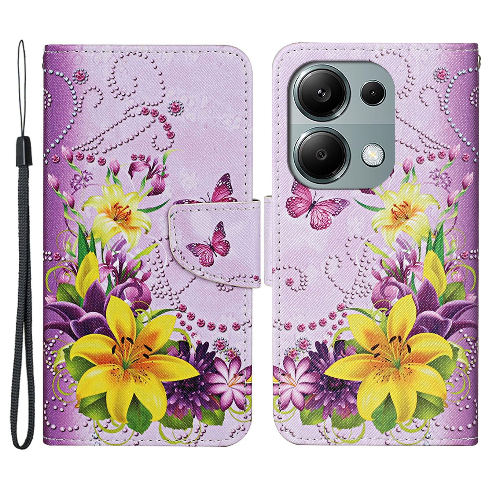 For Xiaomi Redmi Note 13 Pro 4G / Poco M6 Pro 4G Leather Case Pattern Printing Wallet Phone Cover