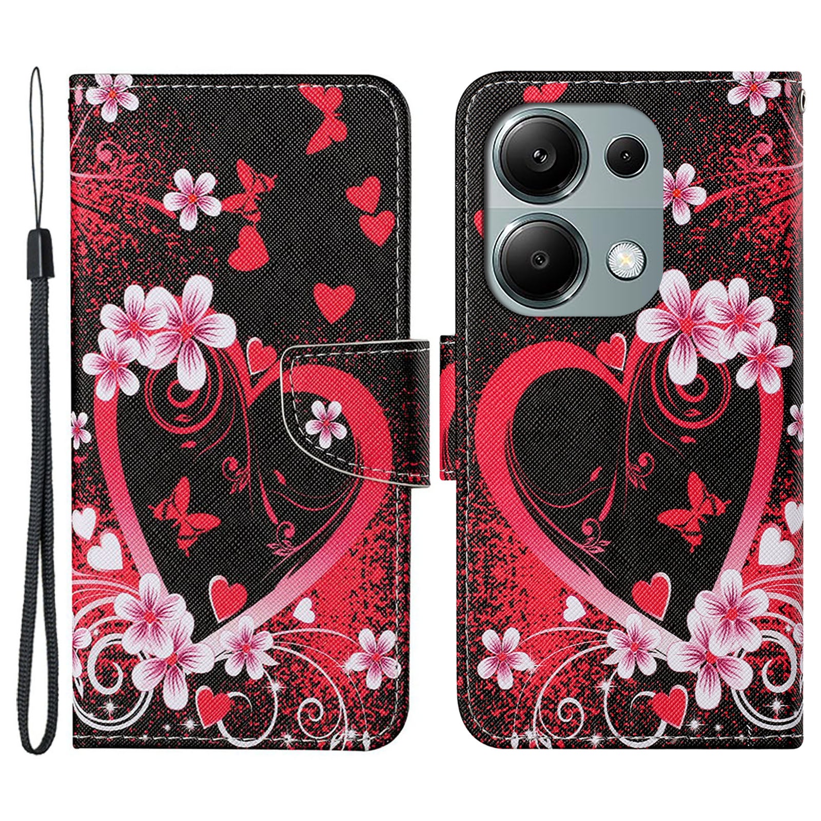 For Xiaomi Redmi Note 13 Pro 4G / Poco M6 Pro 4G Leather Case Pattern Printing Wallet Phone Cover