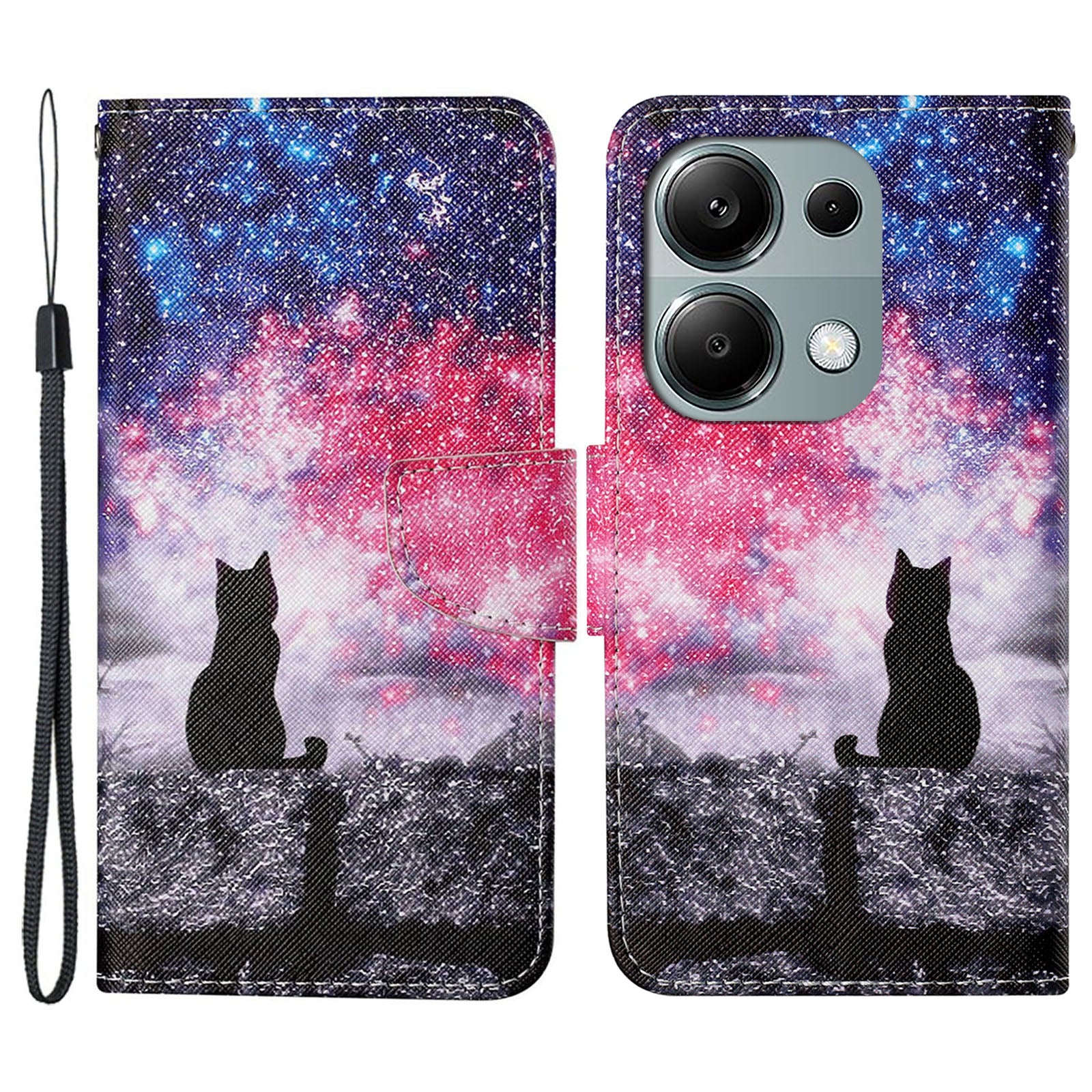 For Xiaomi Redmi Note 13 Pro 4G / Poco M6 Pro 4G Leather Case Pattern Printing Wallet Phone Cover