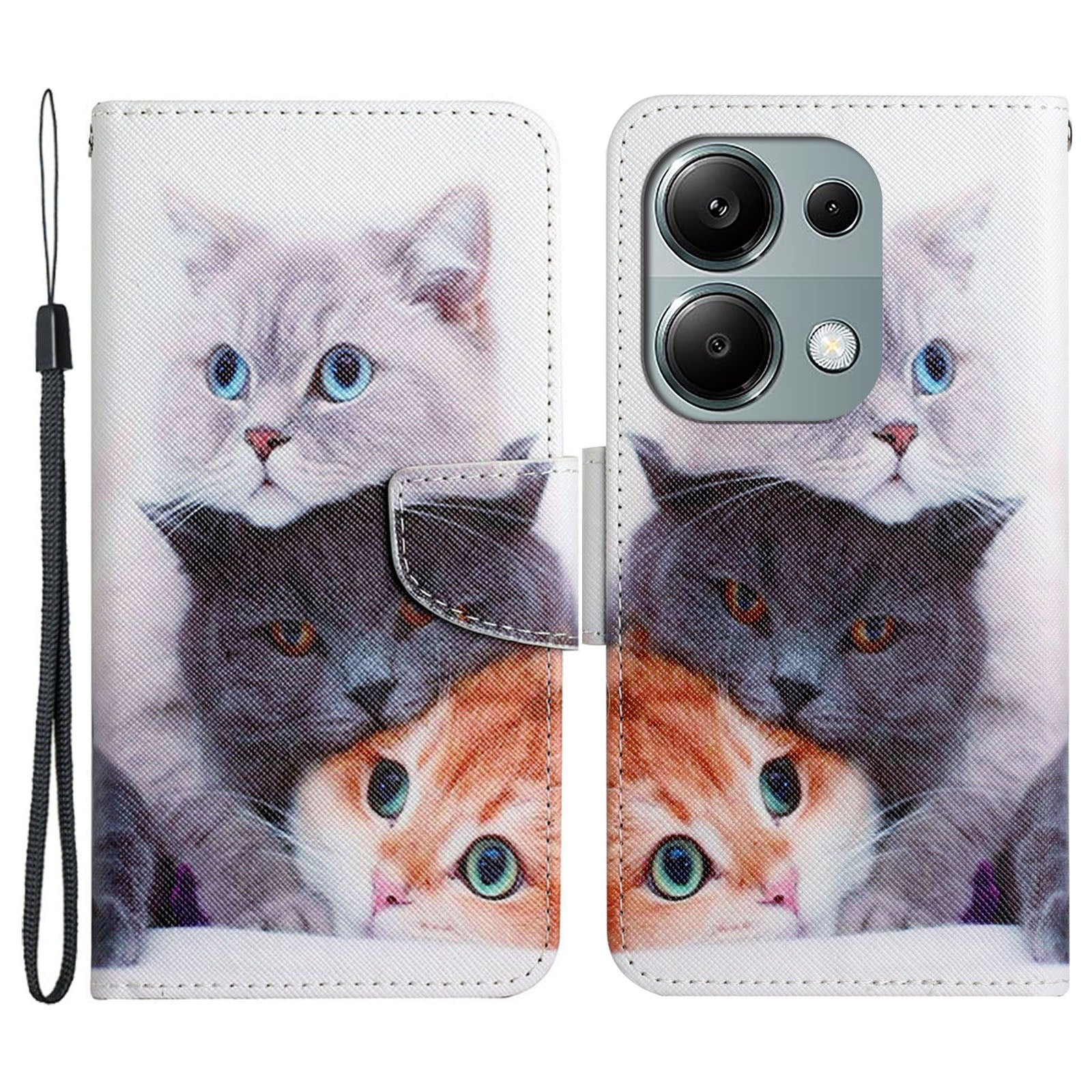 For Xiaomi Redmi Note 13 Pro 4G / Poco M6 Pro 4G Leather Case Pattern Printing Wallet Phone Cover