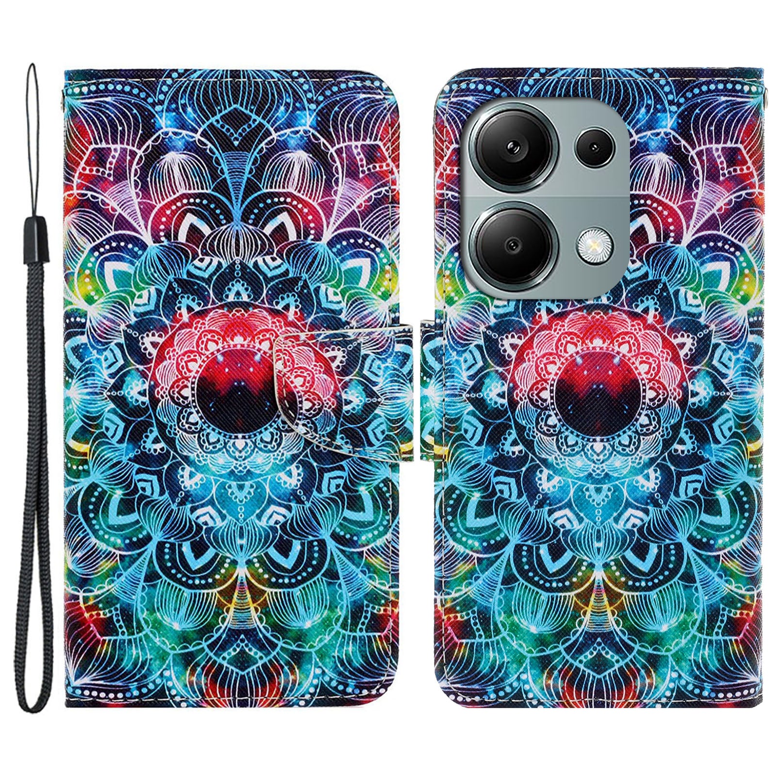 For Xiaomi Redmi Note 13 Pro 4G / Poco M6 Pro 4G Leather Case Pattern Printing Wallet Phone Cover