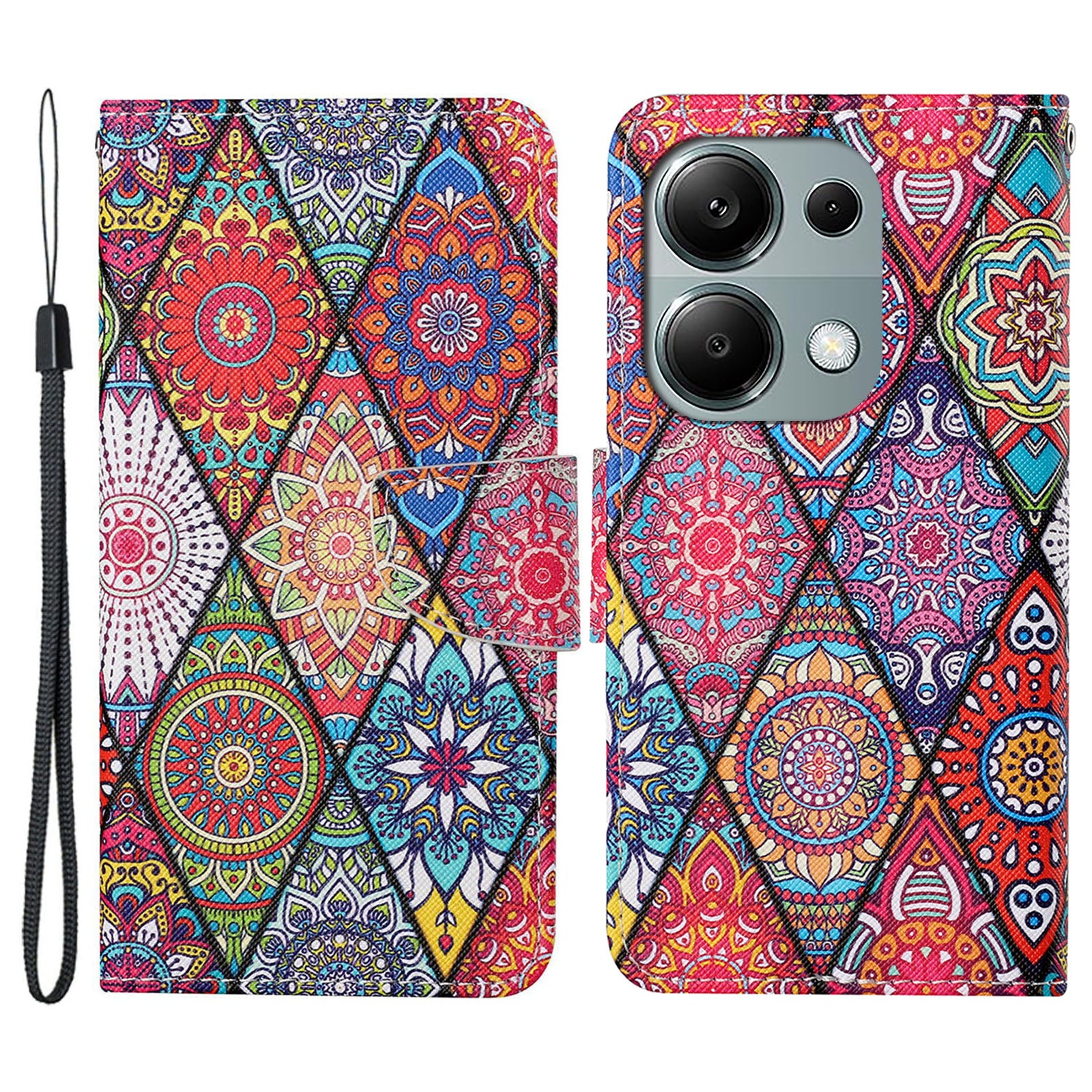 For Xiaomi Redmi Note 13 Pro 4G / Poco M6 Pro 4G Leather Case Pattern Printing Wallet Phone Cover