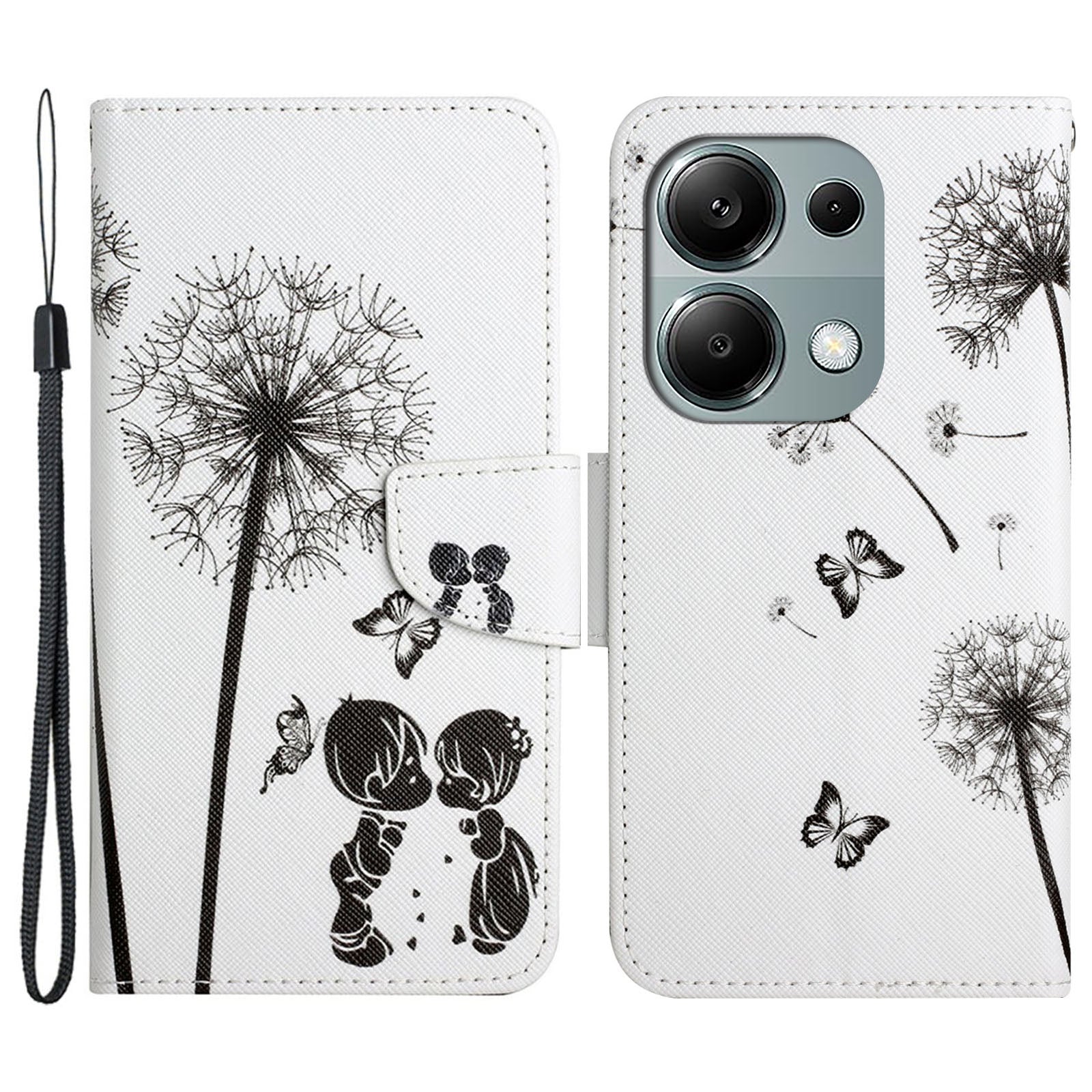 For Xiaomi Redmi Note 13 Pro 4G / Poco M6 Pro 4G Leather Case Pattern Printing Wallet Phone Cover