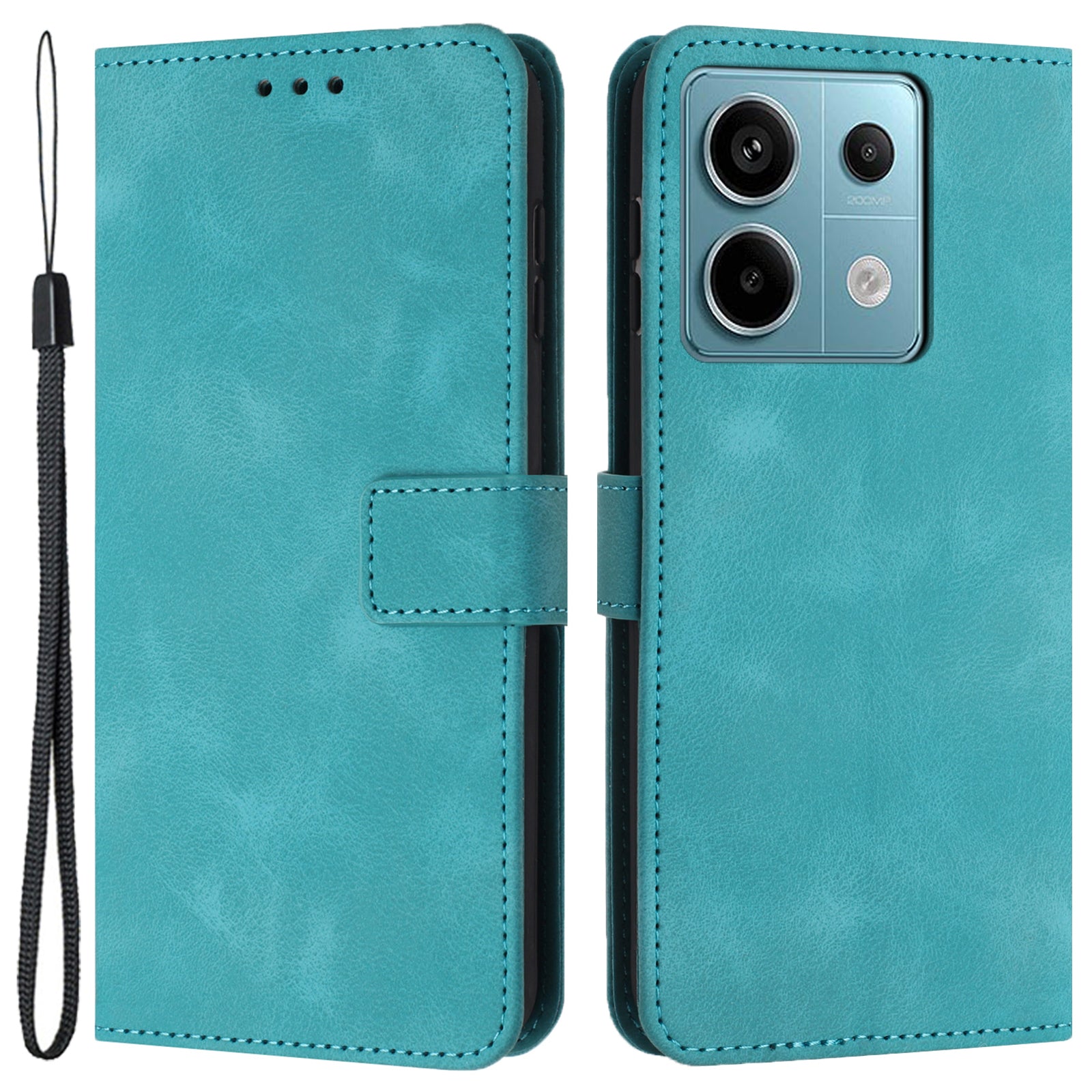 For Xiaomi Redmi Note 13 Pro 5G / Poco X6 5G Case Wallet Skin-touch PU Leather Flip Phone Cover