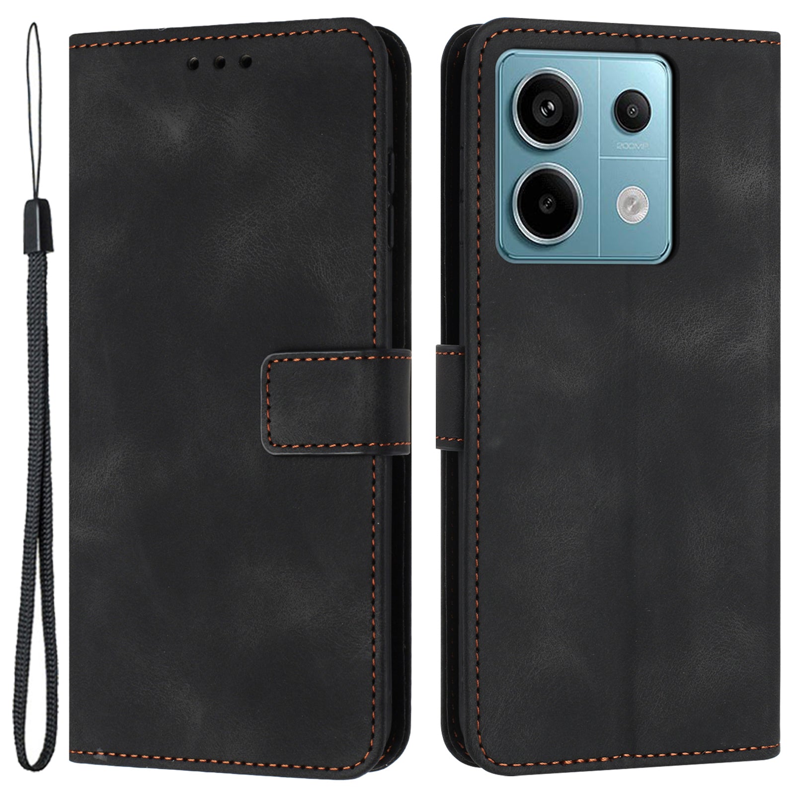 For Xiaomi Redmi Note 13 Pro 5G / Poco X6 5G Case Wallet Skin-touch PU Leather Flip Phone Cover