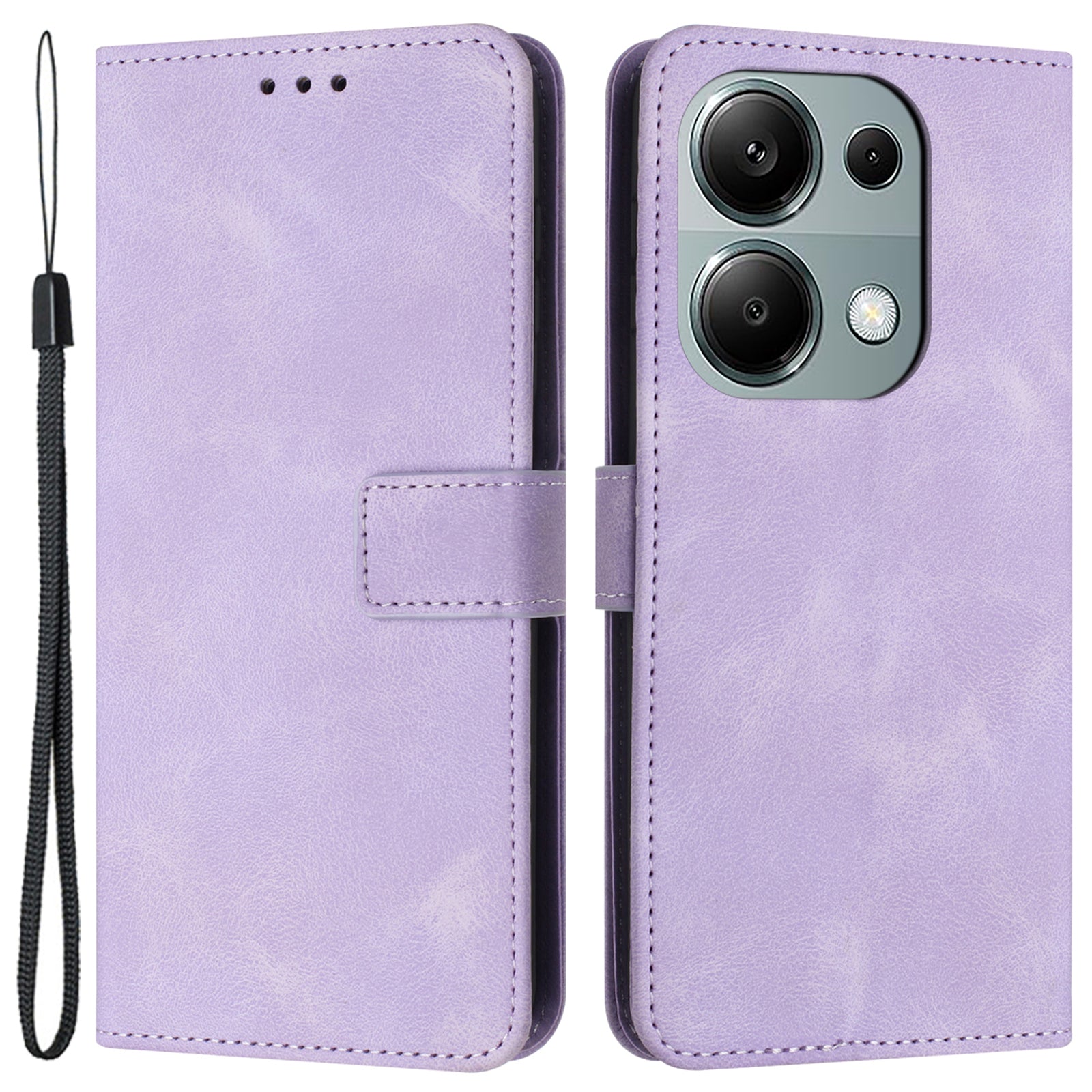 For Xiaomi Redmi Note 13 Pro 4G / Poco M6 Pro 4G Wallet Case Solid Color PU Leather Stand Phone Cover