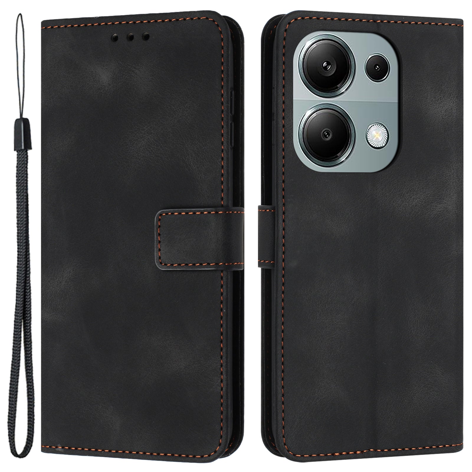 For Xiaomi Redmi Note 13 Pro 4G / Poco M6 Pro 4G Wallet Case Solid Color PU Leather Stand Phone Cover