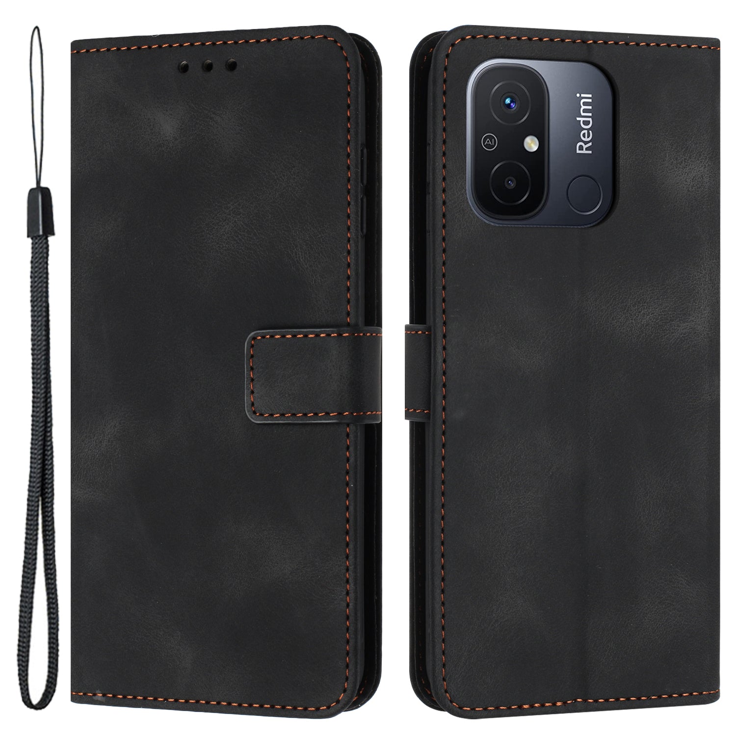 For Xiaomi Redmi 12C 4G Case Folio Bookstytle Skin-touch PU Leather Phone Cover
