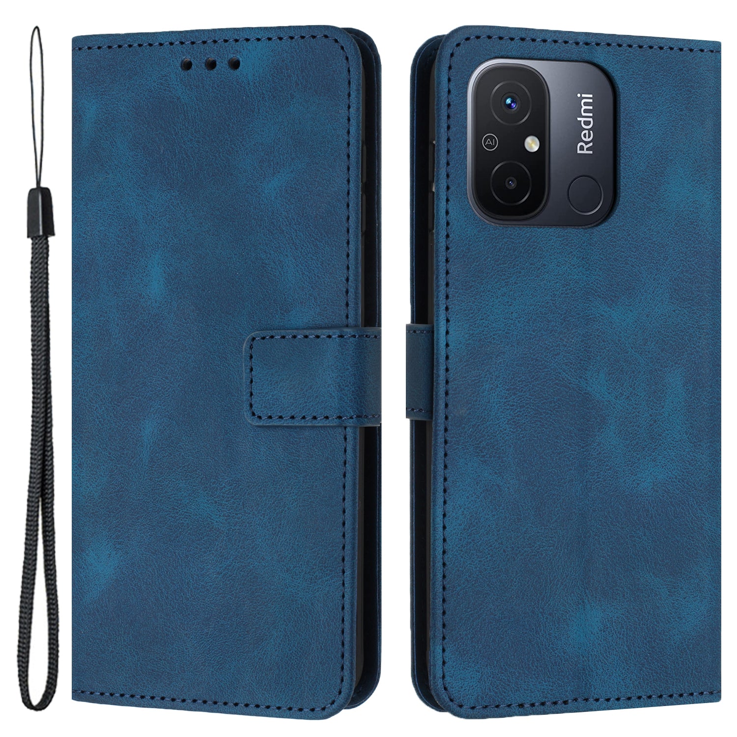 For Xiaomi Redmi 12C 4G Case Folio Bookstytle Skin-touch PU Leather Phone Cover