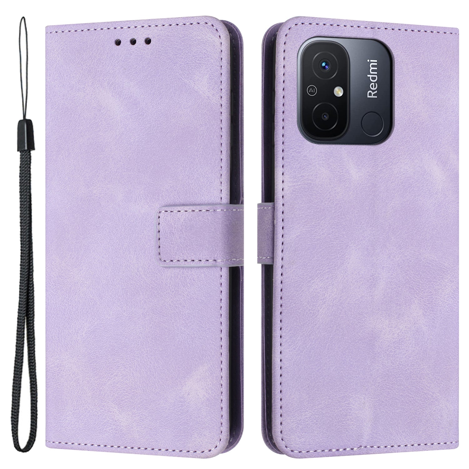 For Xiaomi Redmi 12C 4G Case Folio Bookstytle Skin-touch PU Leather Phone Cover