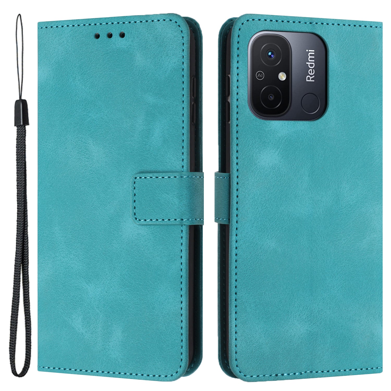 For Xiaomi Redmi 12C 4G Case Folio Bookstytle Skin-touch PU Leather Phone Cover