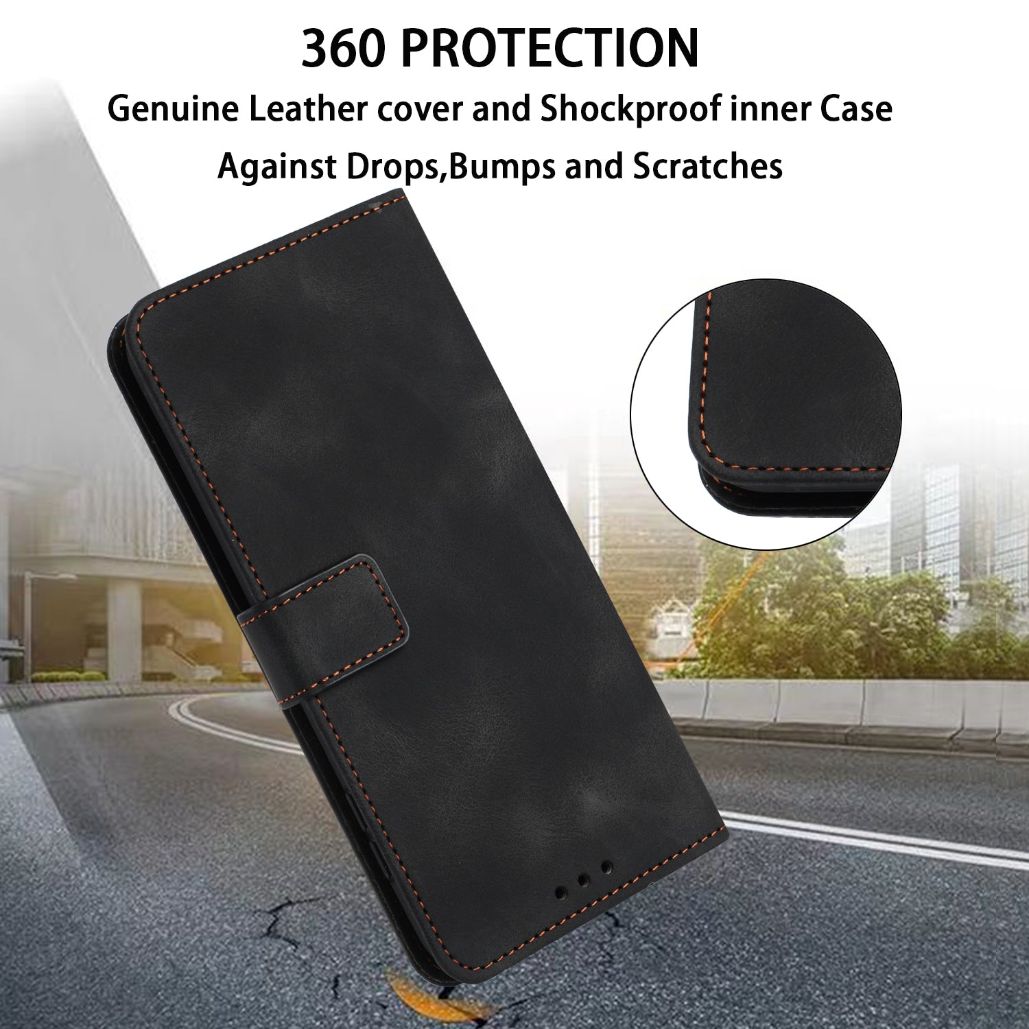 For Xiaomi Redmi Note 13 5G Leather Case Solid Color Wallet Protective Phone Cover
