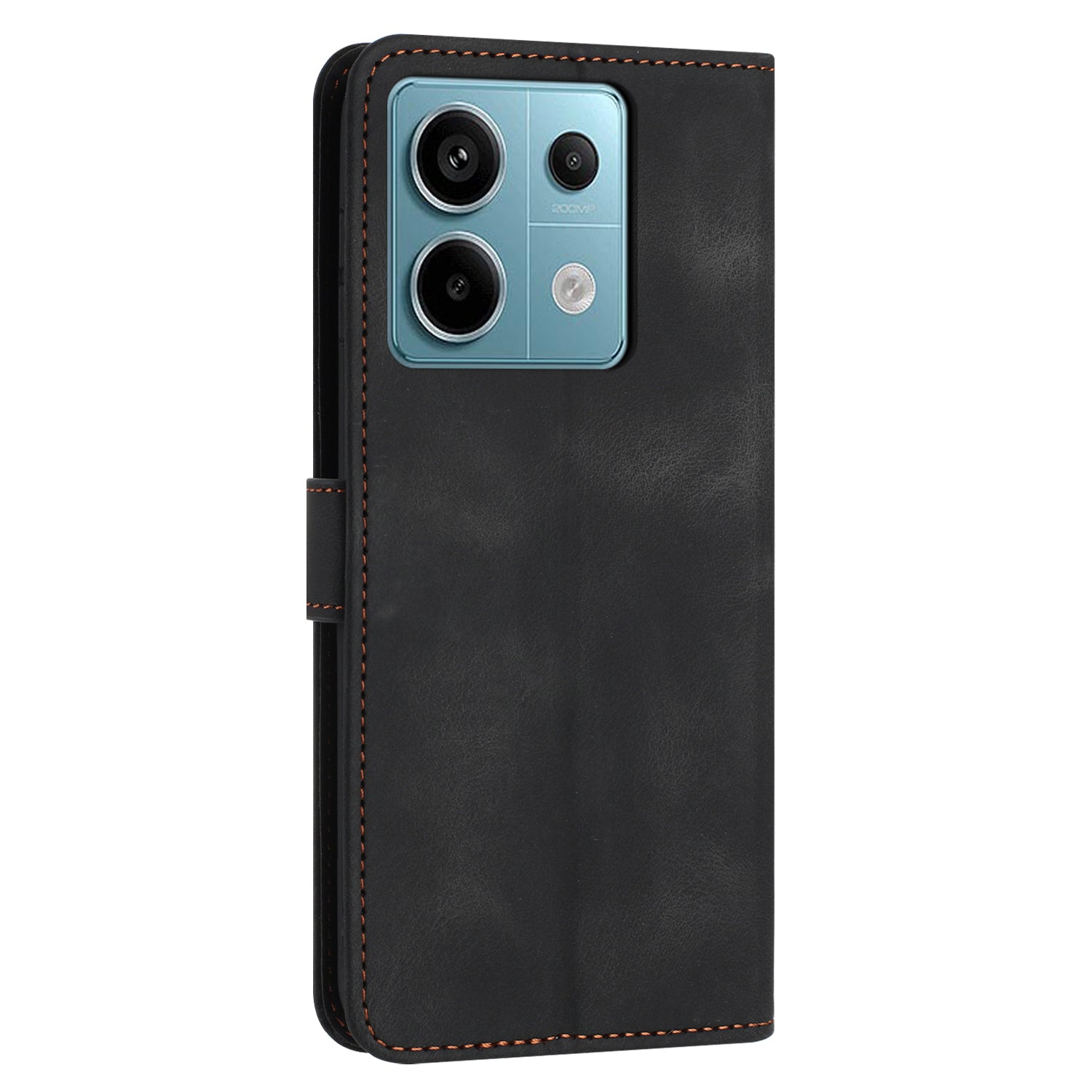 For Xiaomi Redmi Note 13 5G Leather Case Solid Color Wallet Protective Phone Cover