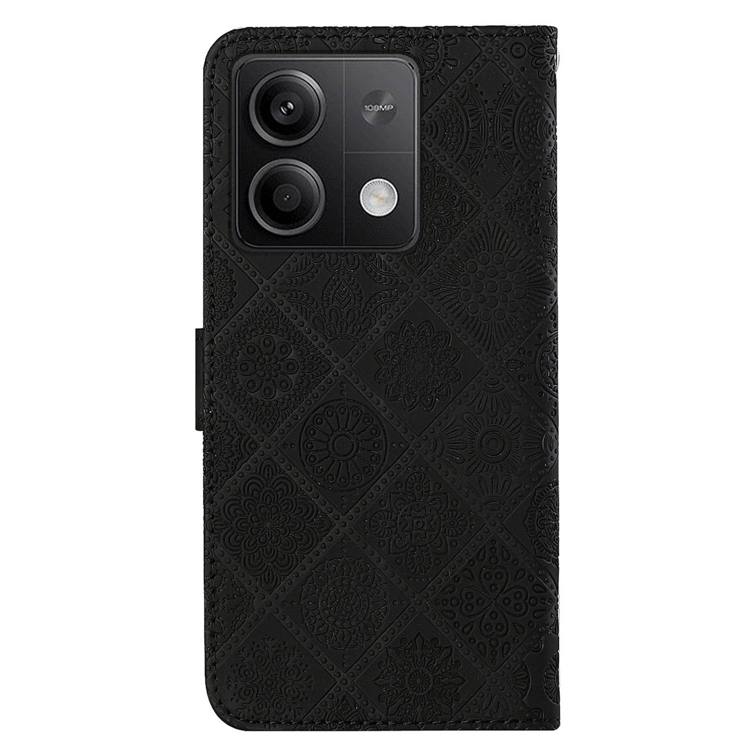 For Xiaomi Redmi Note 13 5G Phone Case Ethnic Style Imprinted Flower Pattern Leather Cover
