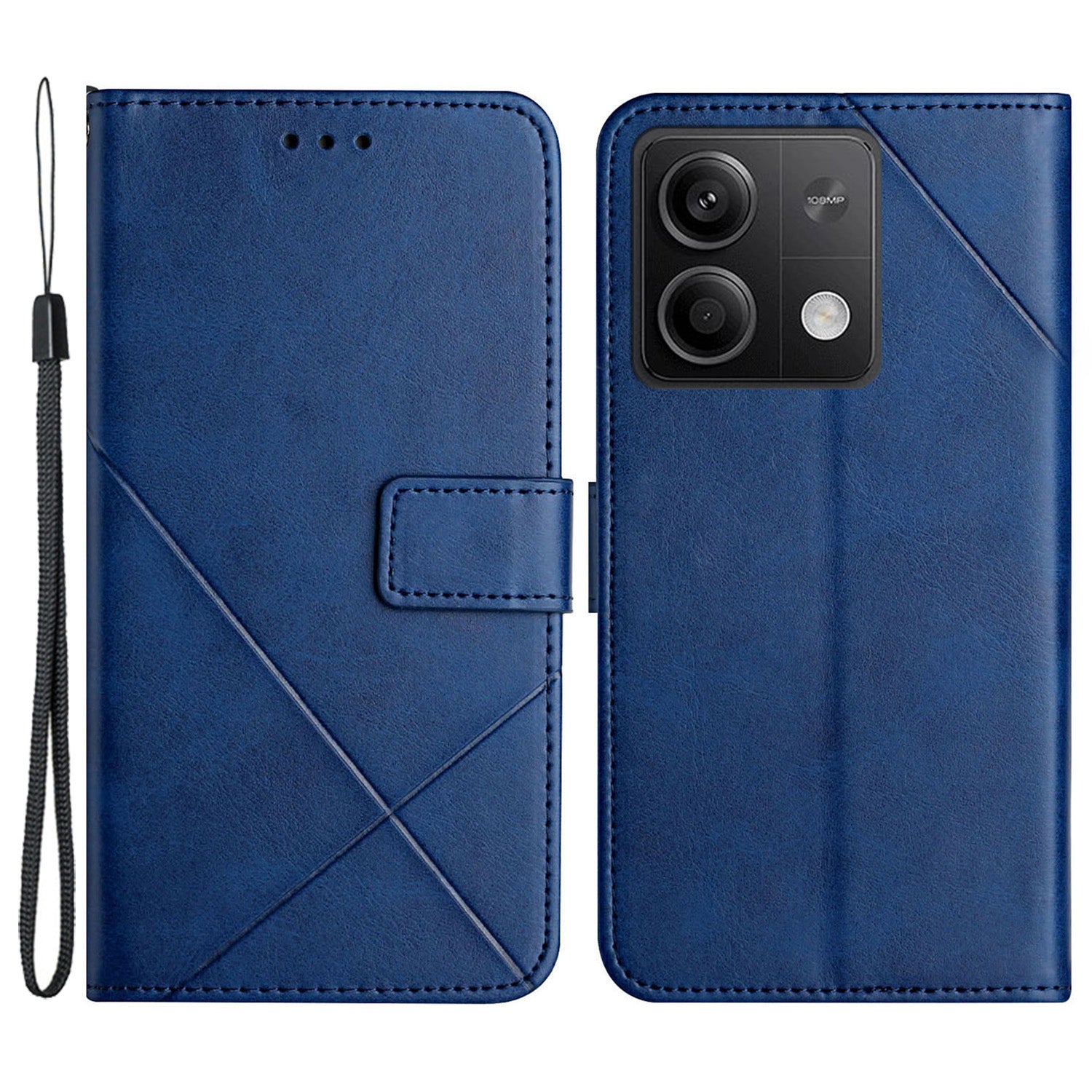 For Xiaomi Redmi Note 13 5G Leather Case Line Pattern Wallet Phone Cover