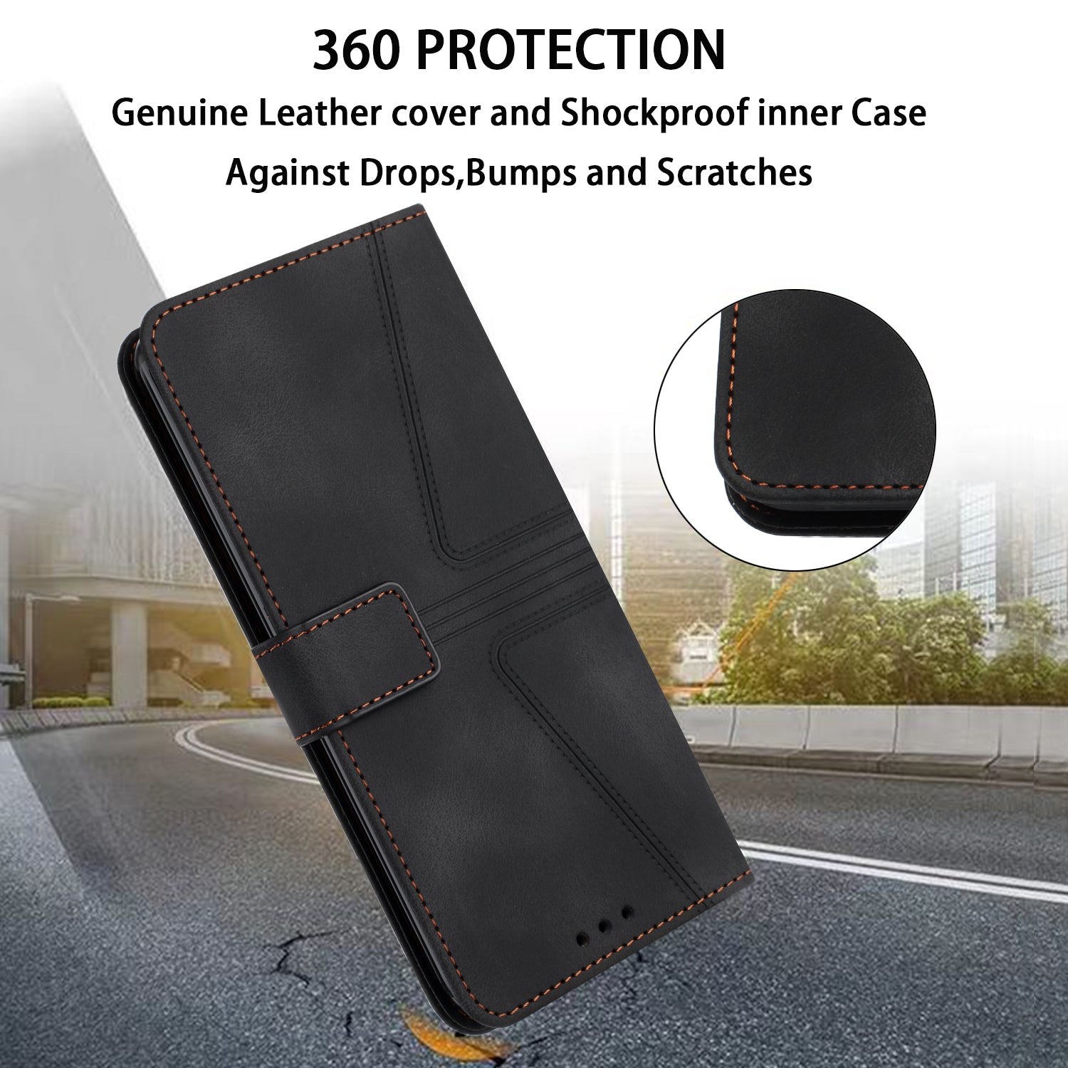 For Xiaomi Redmi Note 13 Pro 5G / Poco X6 5G Stand Case Triangle Imprinted Phone Cover with Wrist Strap