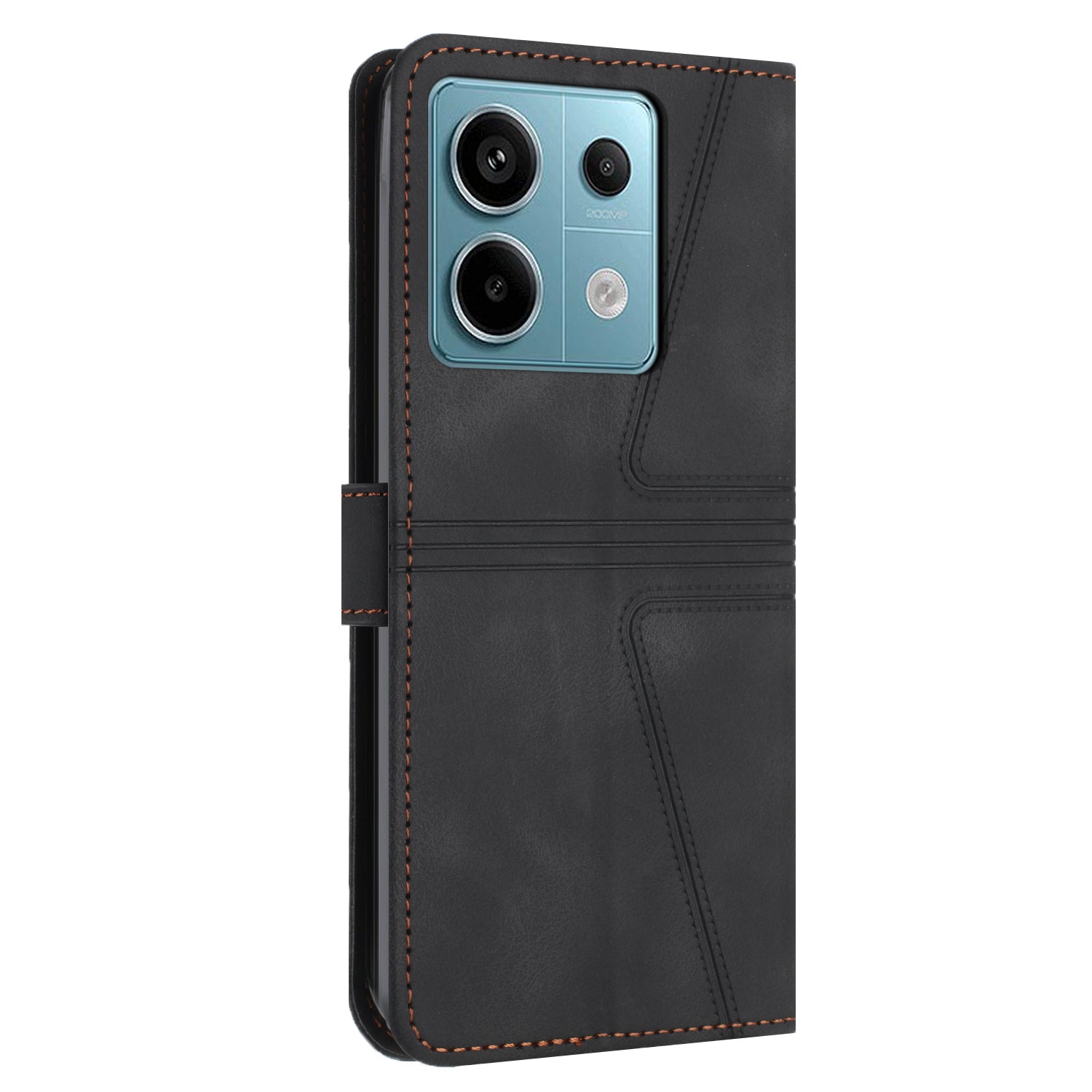 For Xiaomi Redmi Note 13 Pro 5G / Poco X6 5G Stand Case Triangle Imprinted Phone Cover with Wrist Strap