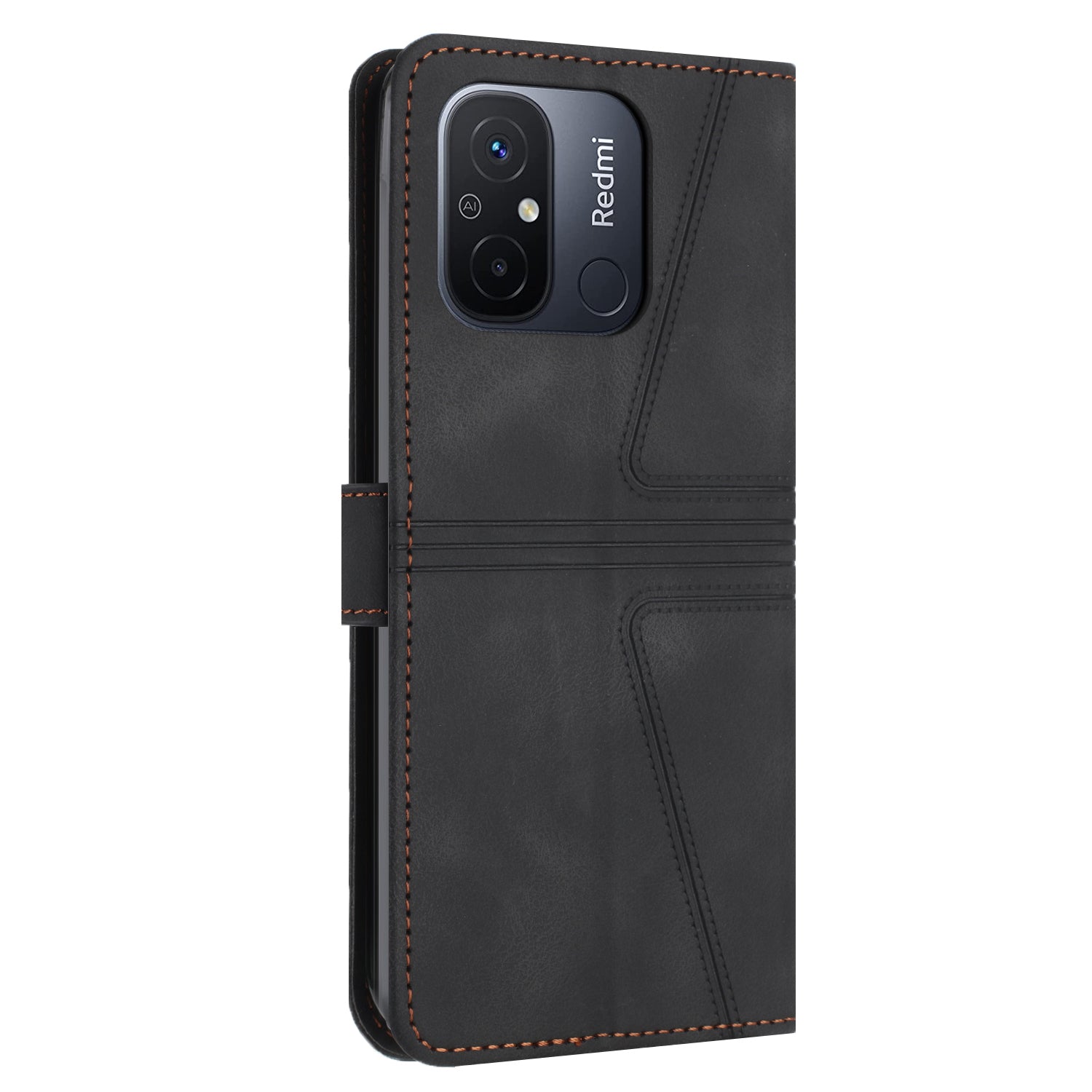 For Xiaomi Redmi 12C 4G Case Triangle Imprinted Anti-Scratch Phone Wallet Cover