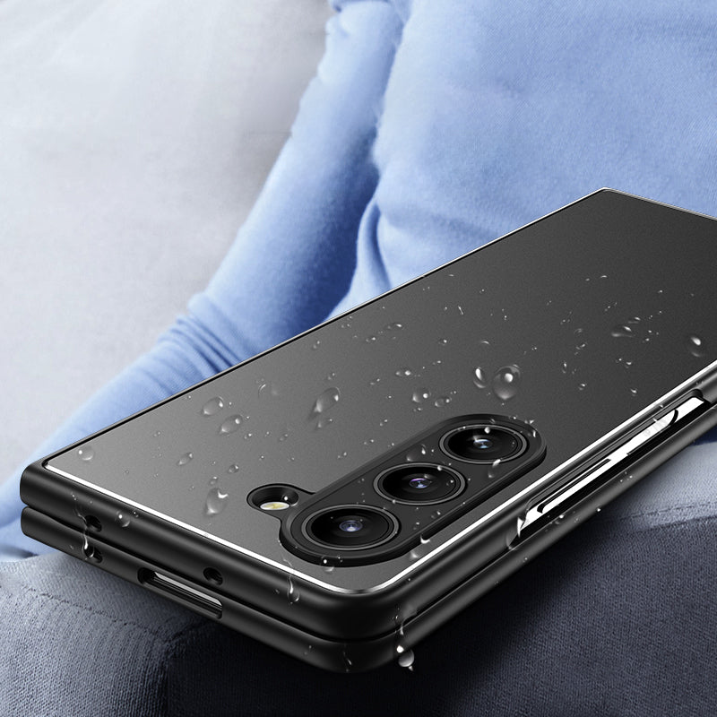 For Samsung Galaxy Z Fold 5G Matte Case Metal+PC+TPU Cell Phone Protective Cover