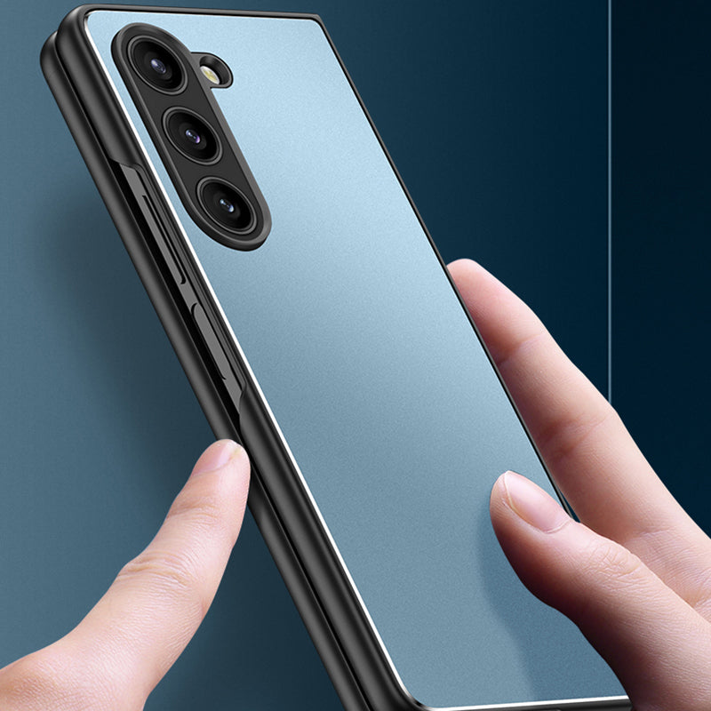For Samsung Galaxy Z Fold 5G Matte Case Metal+PC+TPU Cell Phone Protective Cover