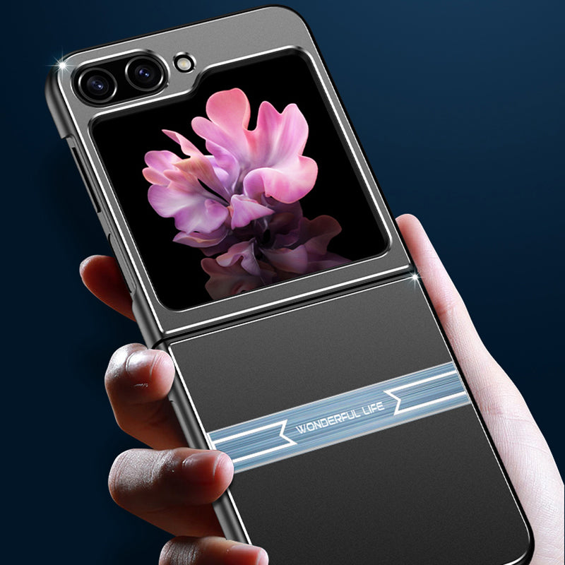 For Samsung Galaxy Z Flip 5G Case Metal+PC+TPU Matte Smartphone Cover