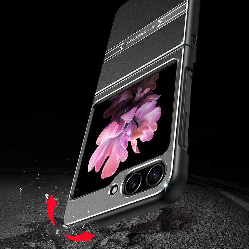 For Samsung Galaxy Z Flip 5G Case Metal+PC+TPU Matte Smartphone Cover