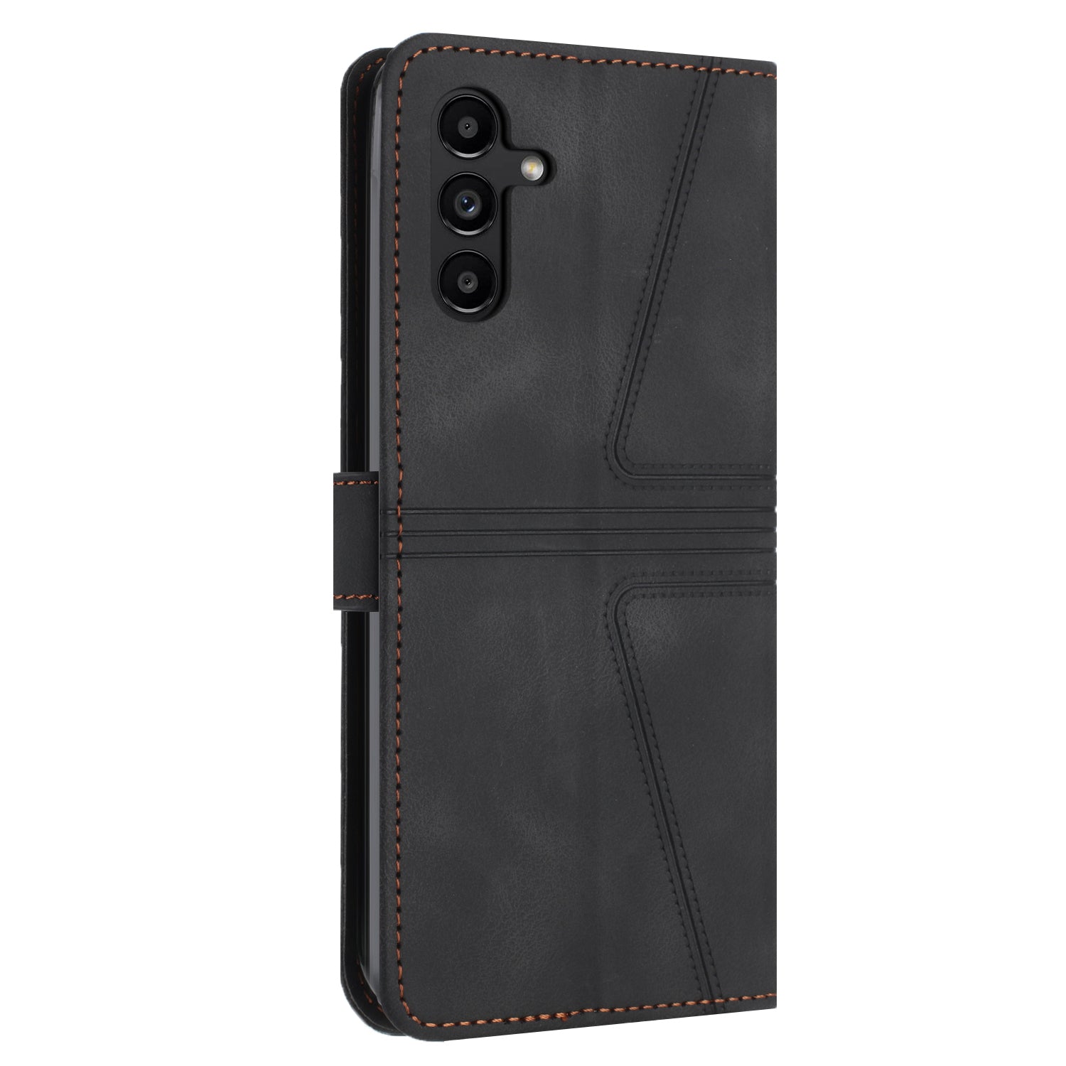 For Samsung Galaxy S24+ Anti-fall Triangle Imprinted Leather Wallet Case Phone Cover