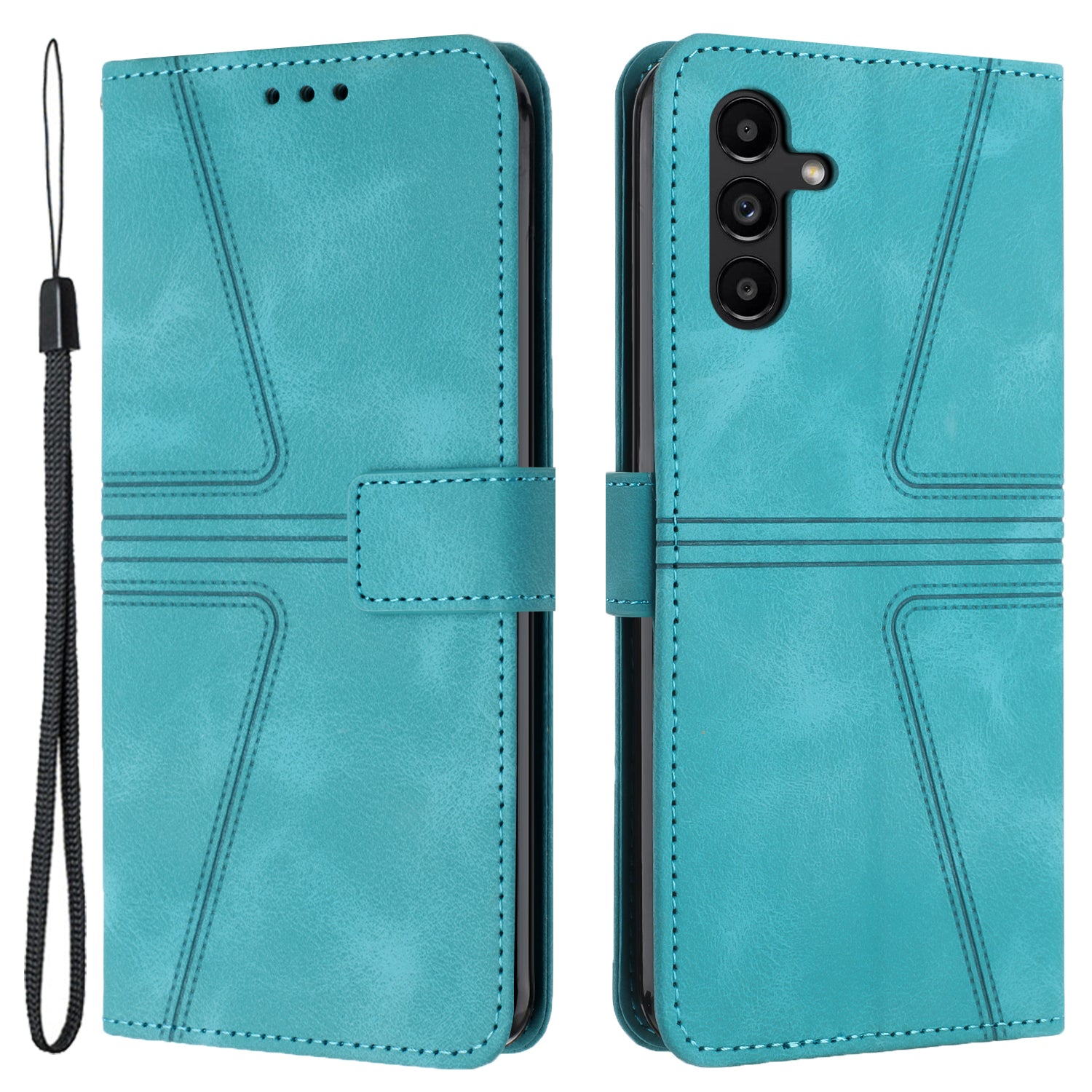 For Samsung Galaxy S24+ Anti-fall Triangle Imprinted Leather Wallet Case Phone Cover