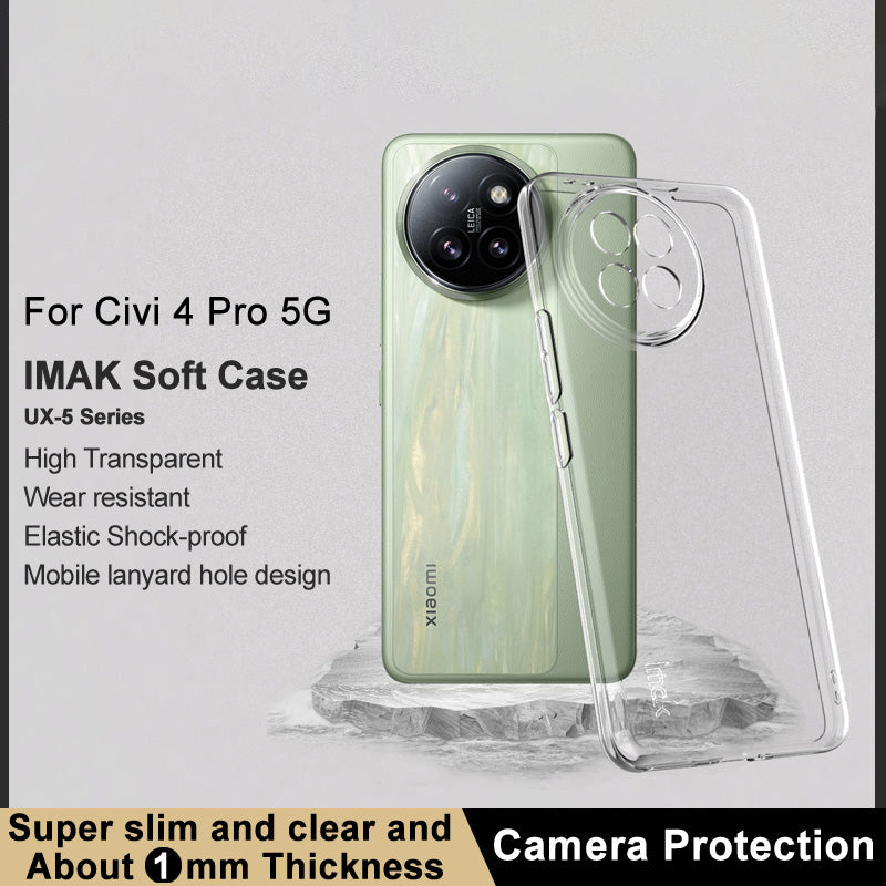 IMAK UX-5 Series For Xiaomi Civi 4 Pro 5G TPU Case Anti-scratch Transparent Slim Phone Cover