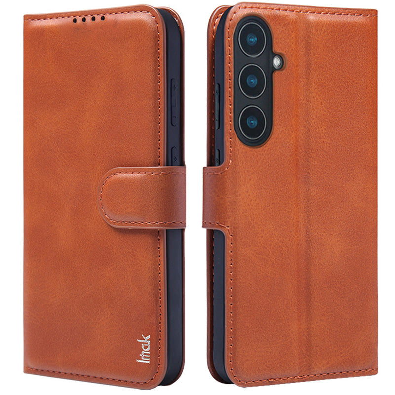 IMAK For Samsung Galaxy S24+ Case PU Leather Wallet Flip Phone Cover Folding Stand
