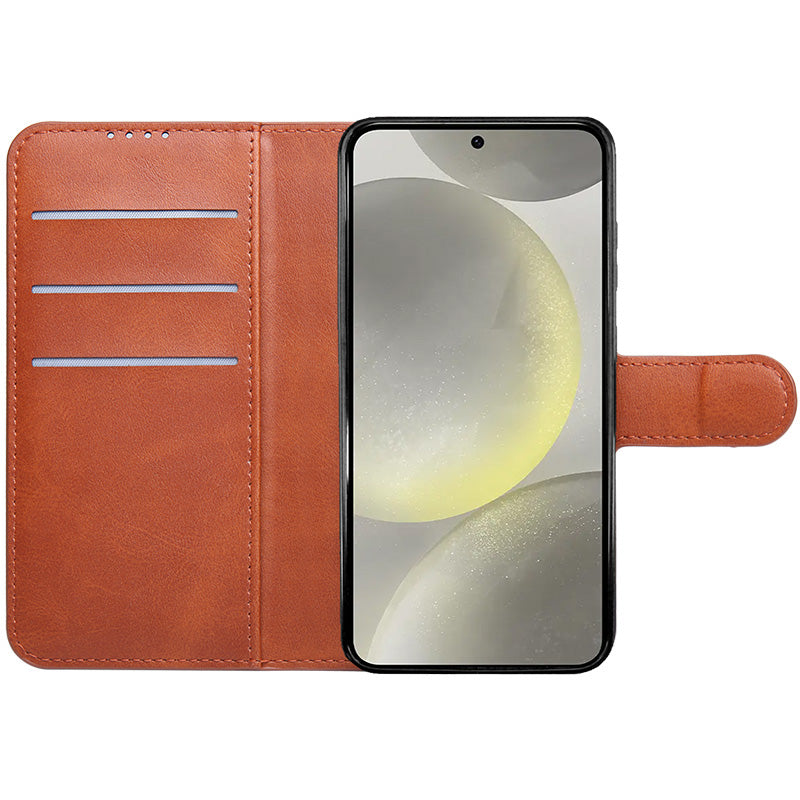 IMAK For Samsung Galaxy S24 Case Leather Card Holders Stand Phone Cover