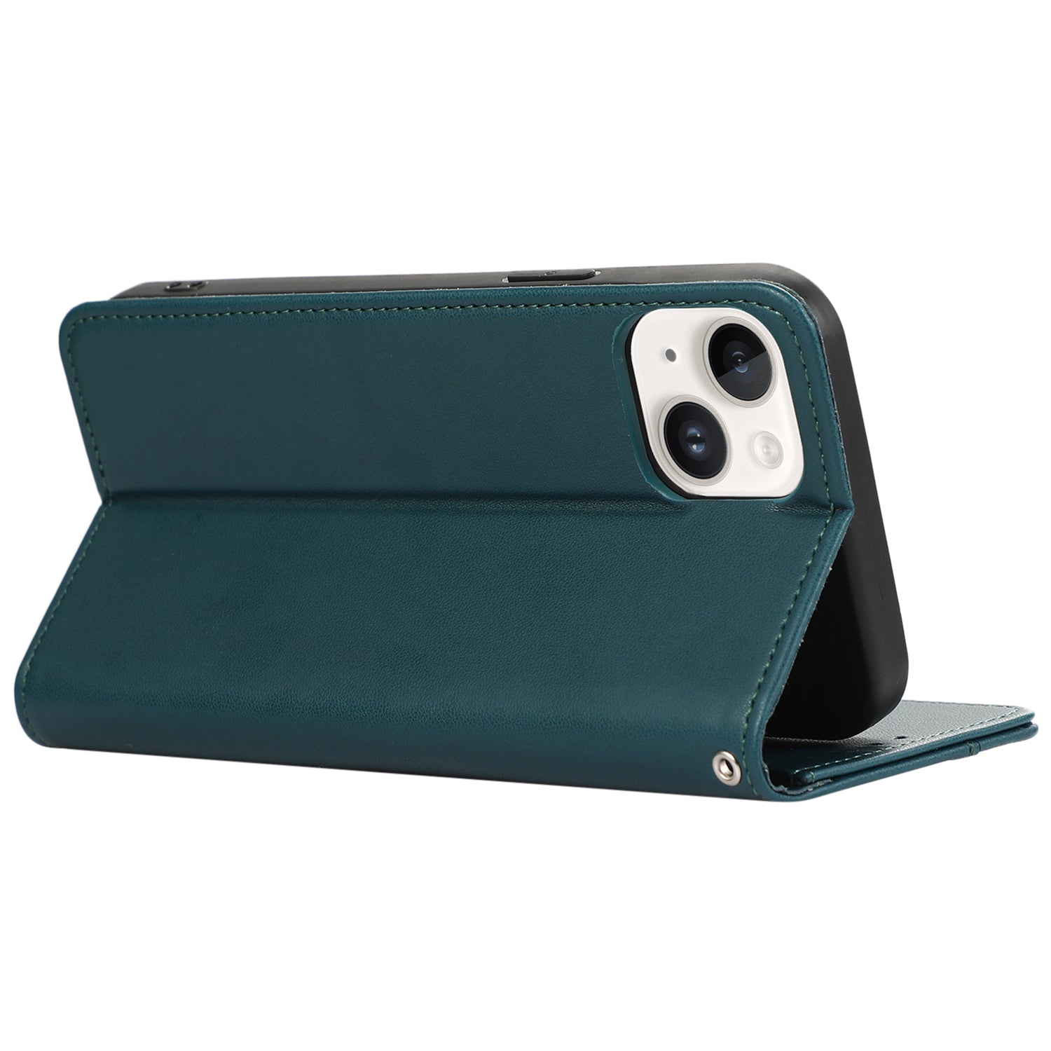 For iPhone 13 6.1 inch Case RFID Blocking Anti-scratch PU Leather+TPU Phone Stand Cover