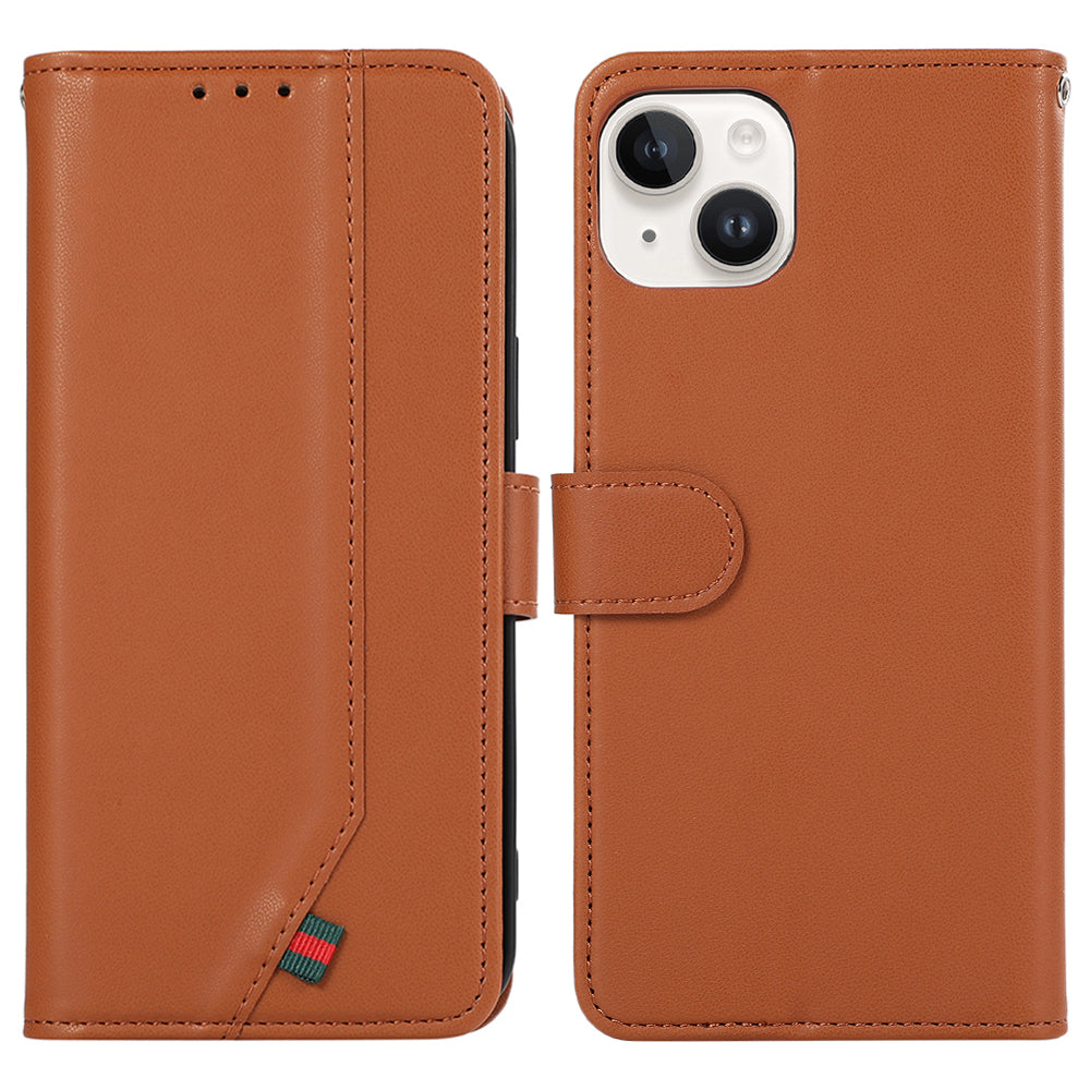 For iPhone 14 Plus Magnetic Phone Case RFID Blocking Leather Wallet Cover